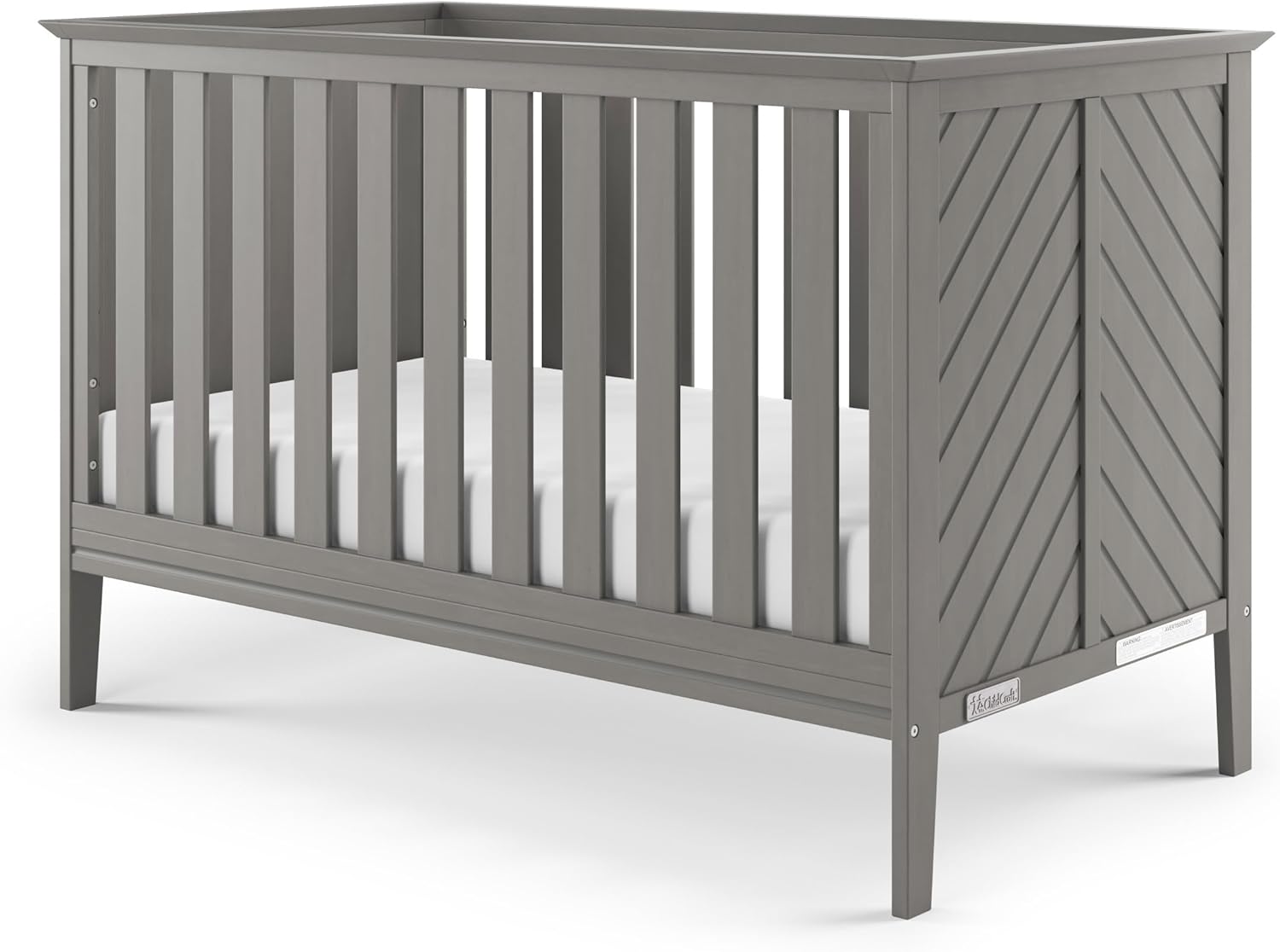 Child Craft Atwood 3-in-1 Euro Convertible Baby Crib, Wooden Nursery Furniture Converts to Daybed and Toddler Bed, 3 Mattress Height Adjustments, Non-Toxic Baby Safe Finish, Lunar Gray | 3-in-1, Baby Safe Finish, Non-Toxic, Adjustable