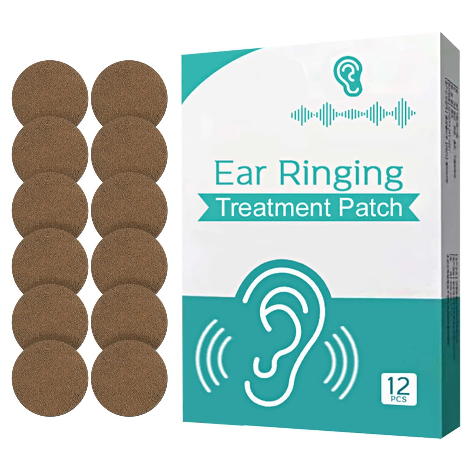 Tinnitus Relief Patches, Tinnitus Relief for Ringing Ears, Natural Herbal Formulation Tinnitus Treatment Patches for Hearing Loss & Eār_āche Relieves, Improves Hearing & Boost Blood, 12 PCS