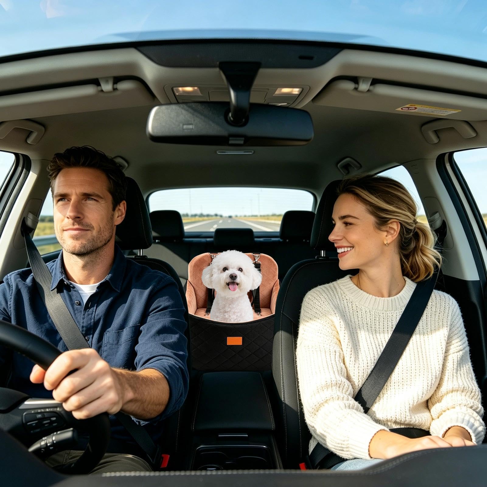 Asiento Coche para Perros Transportín De Viaje con Espuma Viscoelástica | Cama de Coche para Perros En SUV, Camioneta, Carga, Viajes, Trayectos Diarios, Largos, Vacaciones, Veterinario Y