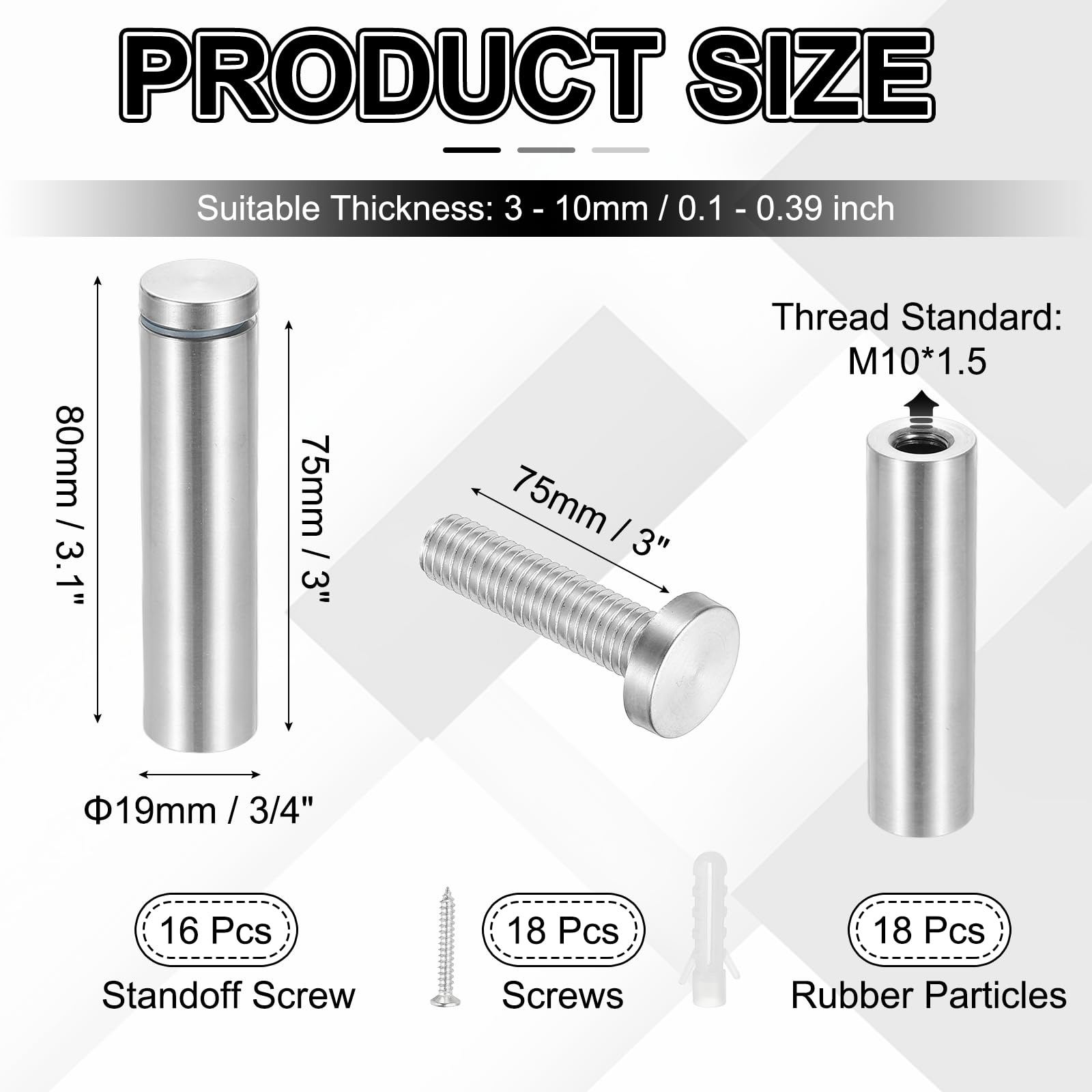 PATIKIL 3/4x3.1" Standoff Screws - Image 2
