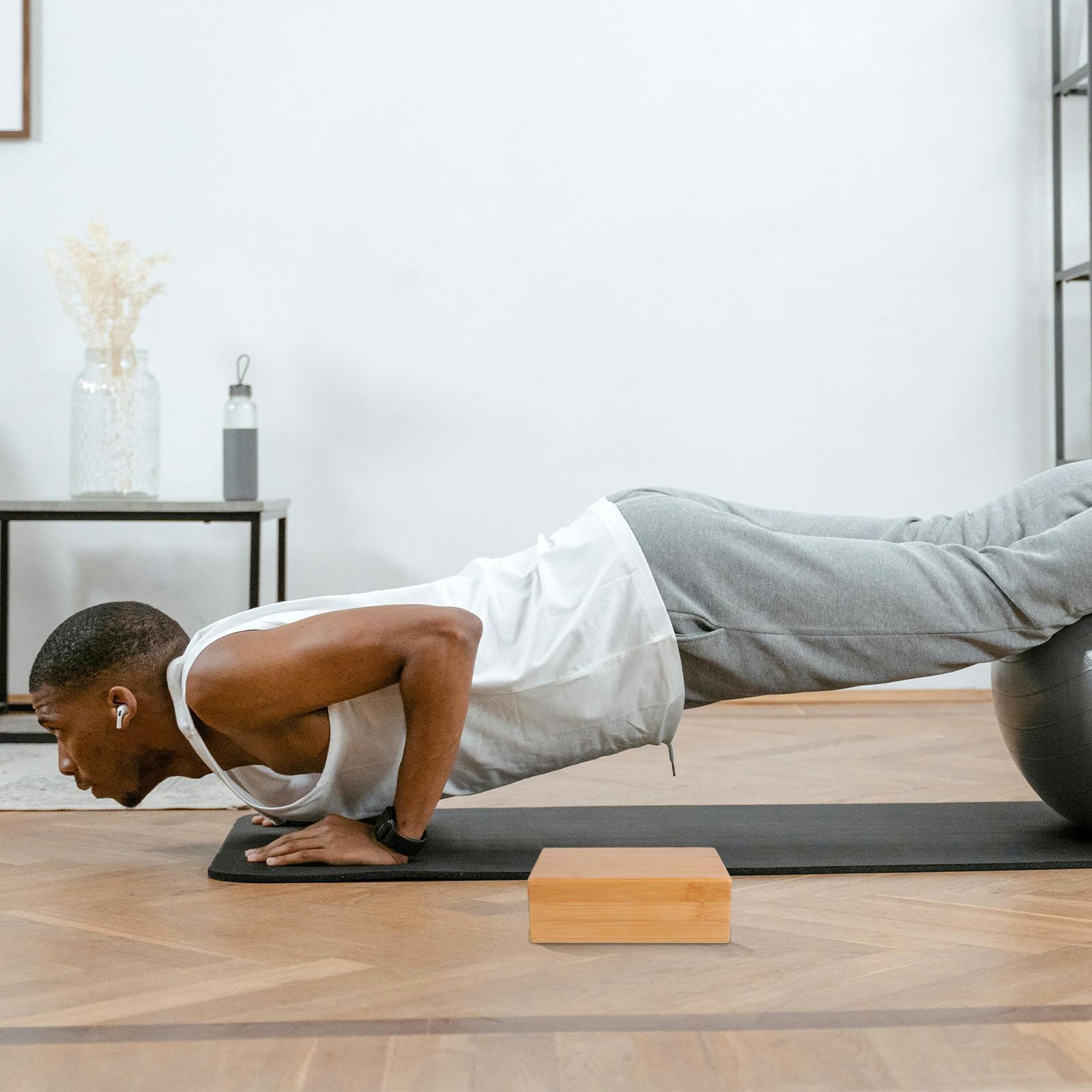 2er Set Bambus-Yoga-Blöcke,Handstand-Block,Stützsteine zur Vertiefung der Posen,Verbesserung der Kraft und Unterstützung des Gleichgewichts und der Flexibilität,geruchlos und wasserabweisend