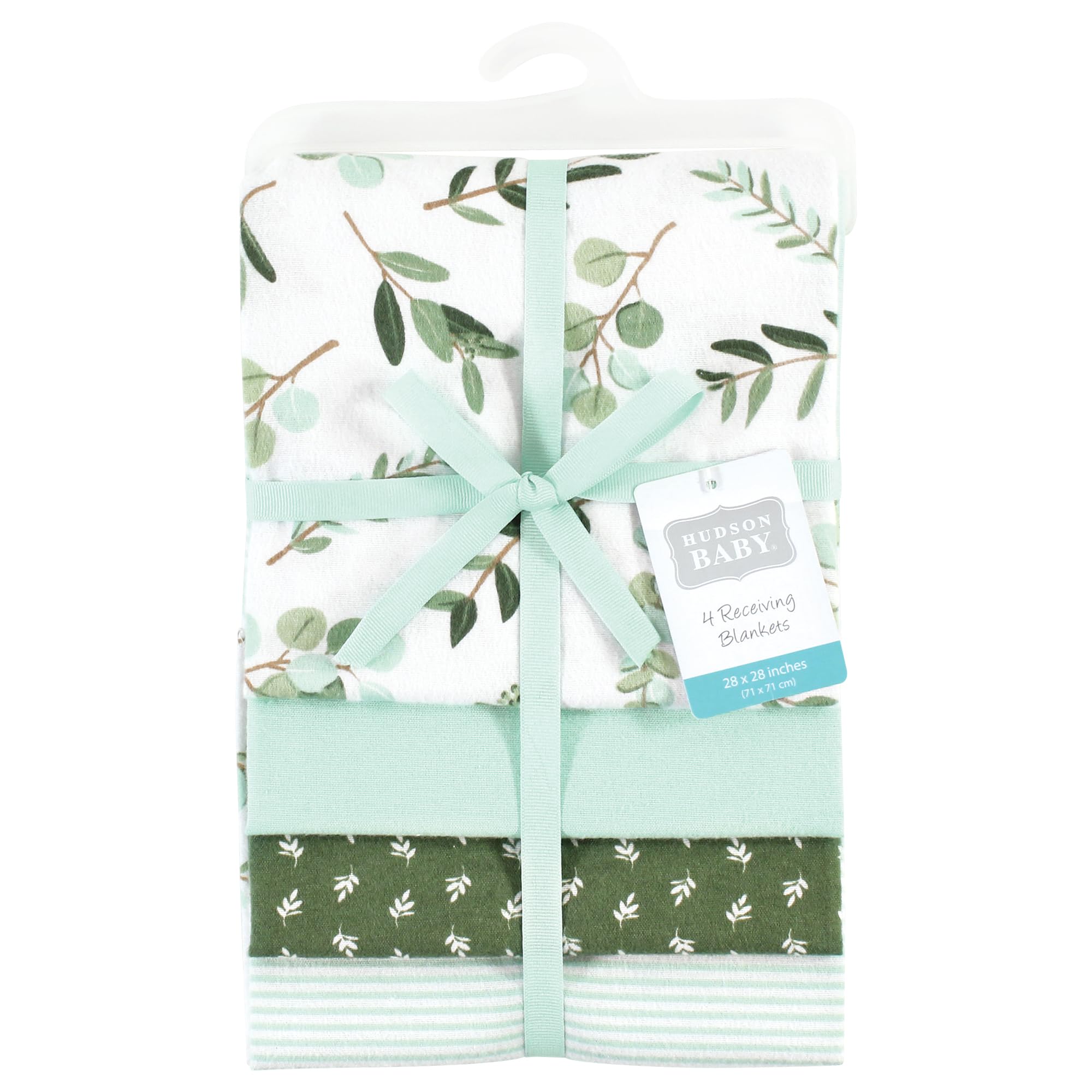 Hudson Baby Mantas unisex de franela de algodón para bebés, Manta Niños, Mantas para Cuna, eucalipto, talla única