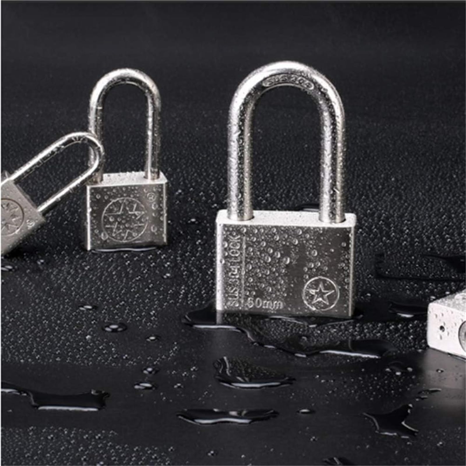 Lucchetti con chiave for impieghi gravosi Lucchetto con chiave ad anello lungo ad alta sicurezza for esterni, Lucchetto di sicurezza antiruggine e antifurto Corpo della serratura della porta 4 chiavi(