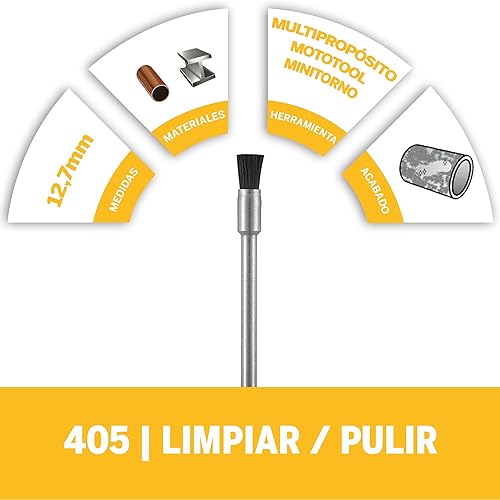 Miniatura 56 de Dremel 405-02 cepillos de cerdas de nailon (paquete de 2), diámetro de 1/8