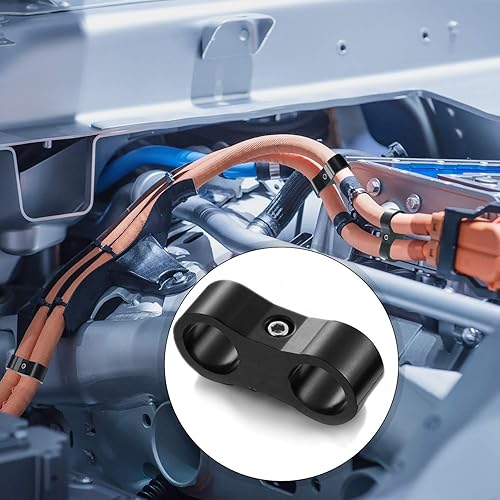 Miniatura 6 de Separadoras de manguera, 5 piezas, montaje de manguera de combustible, adaptador de montaje de aluminio, abrazaderas con lleva perfectas para fuente