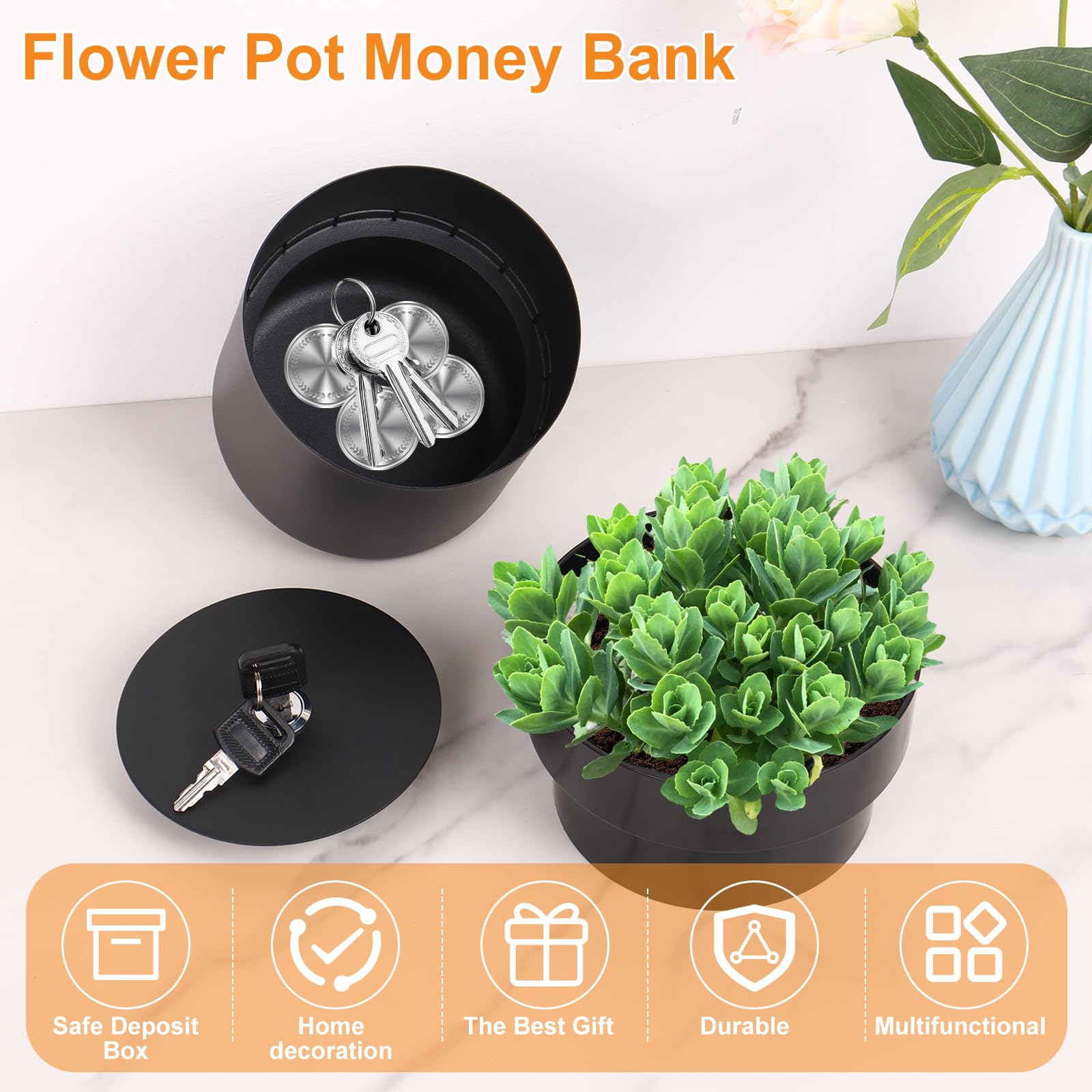 Pot De Fleur Double Couche, Tirelire Privée, Sécurité Cachée, Surprise Secrète, Cachette De Plantes, Cacher De L'argent, Bijoux, Objets De Valeur, Prédire