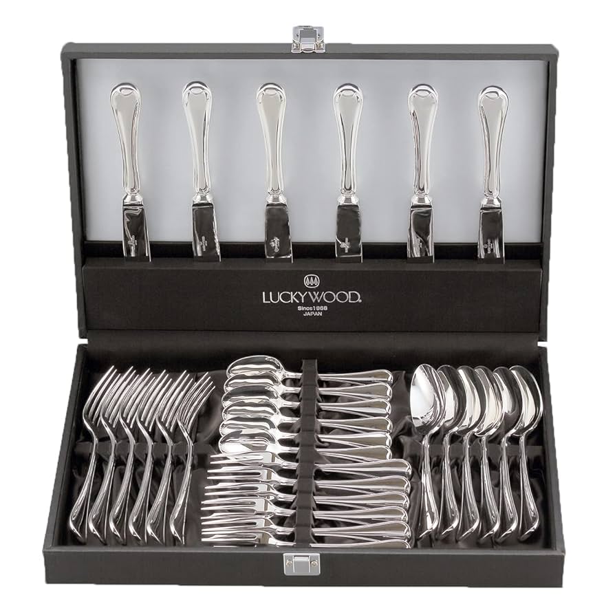 ラッキーウッド　カトラリーセット　ロムネー　ディナーセット〈24本セット〉 Amazon｜ラッキーウッド カトラリーセット 日本製 ロムネー 30pc
