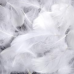 サムコス 羽シャワー カラフル 天然 染め羽根 DIY装飾小物 ウェディング 誕生日 イベント パーティー 手芸材料 (ホワイト 200枚)