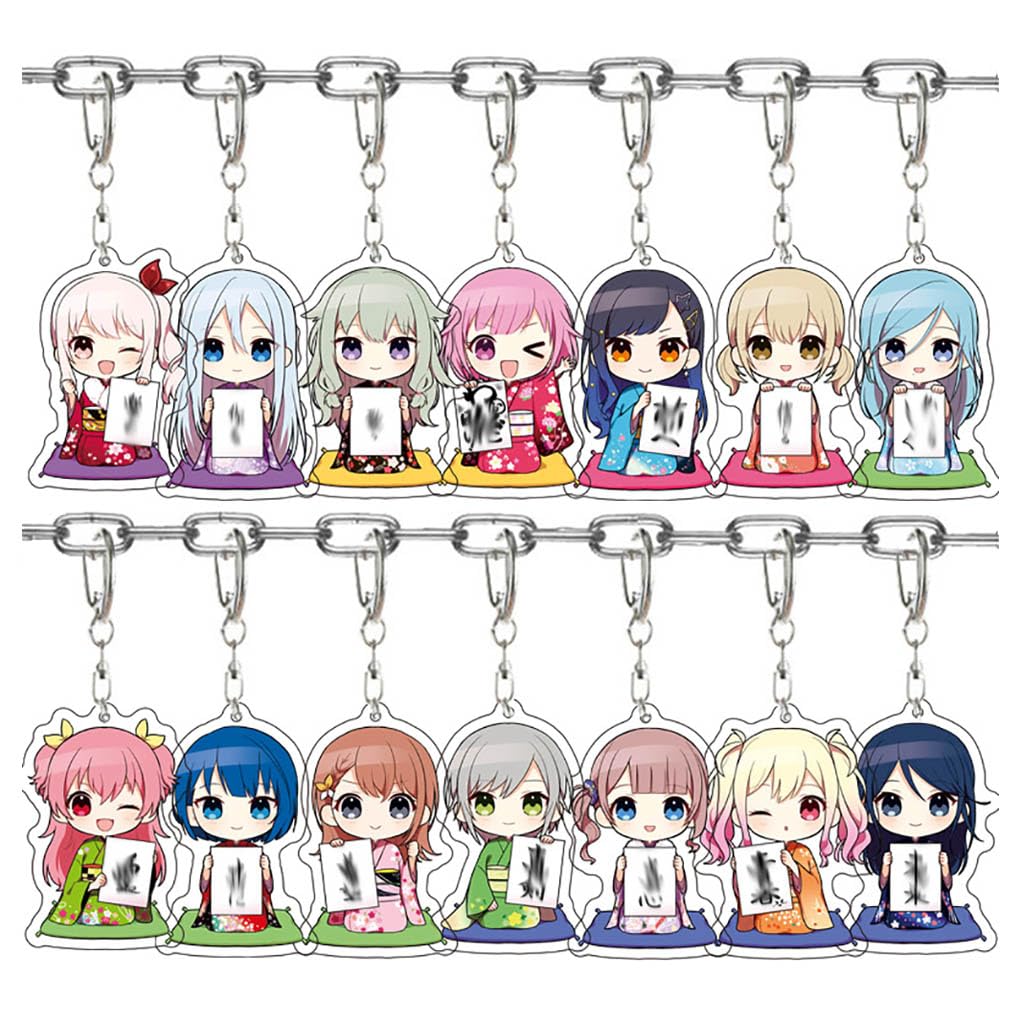 14 Pcs Projects Sekais Keychain Game Figure Mizuki Airi Sekais Rui Cosplay Keyring Pendant Projects Sekais Cute Acrylic Chain Decorations