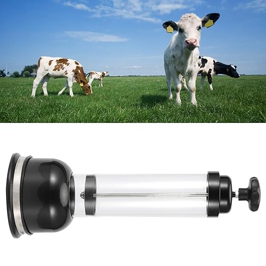 Stainless Steel` Calf Breathing Tool, Calf Breathing Pump, Flexible with Lubricated Piston Calves for Home Farm