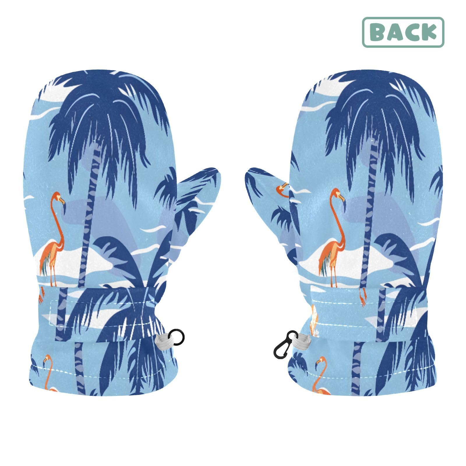 Kid's Winter Gloves Children Warm Gloves Plam Flamingos for Boys Girl Age 2-4 Years