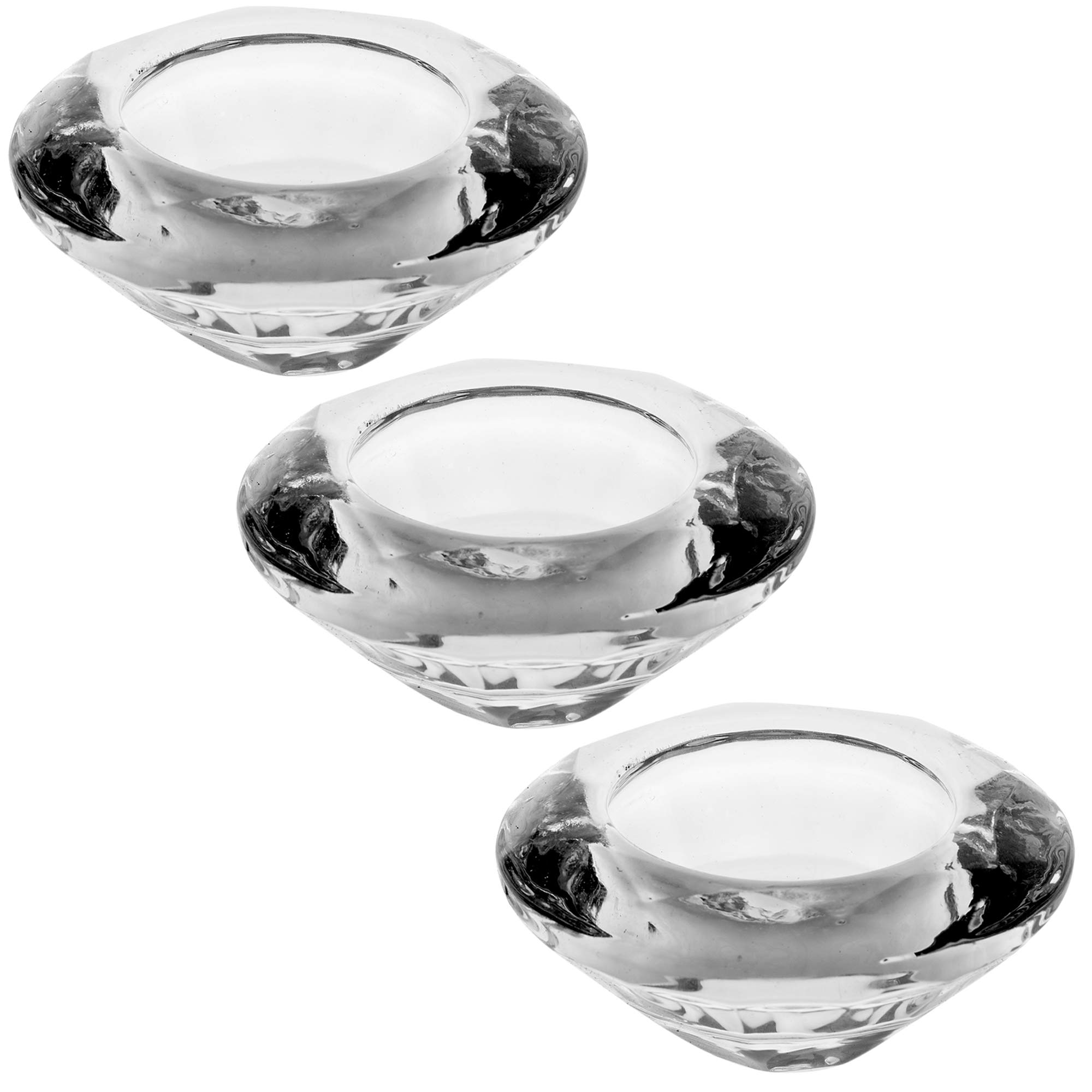 3/6/12 Set Cut Crystal Glass Tealight Candle Wedding Décor Holders (3)