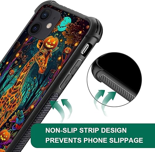 Vista 41 de Funda compatible con iPhone 12/12 Pro, funda de invasión de vaca alienígena OVNI, parte trasera de vidrio templado + funda protectora de silicona