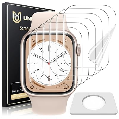 UniqueMe 6 Pack for Apple Watch Screen Protector 40mm, Apple Watch SE 3/SE 2/SE Series 6/5/4 Screen Protector [Upgrade Flexible Film] Anti-Scratch [Non-Bubbles] Soft HD TPU Clear Film for iWatch 40mm