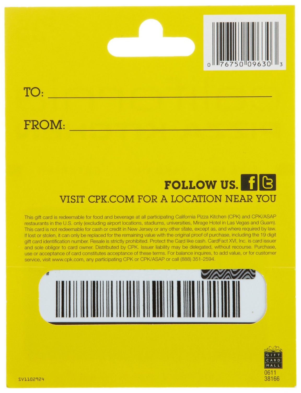 Amazon.com: California Pizza Kitchen Gift Card $25 : Gift Cards