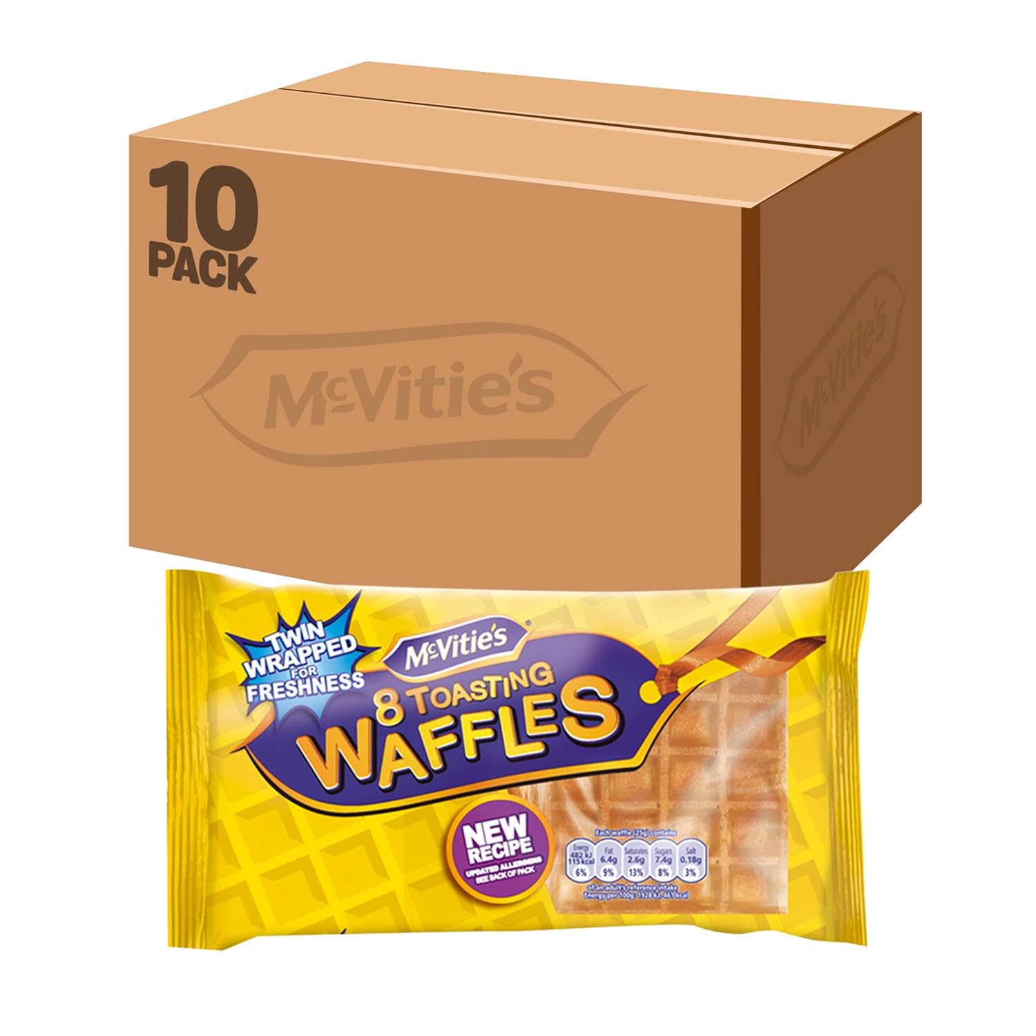 McVitie's Toasting Waffles 8 Waffles - Pack of 10
