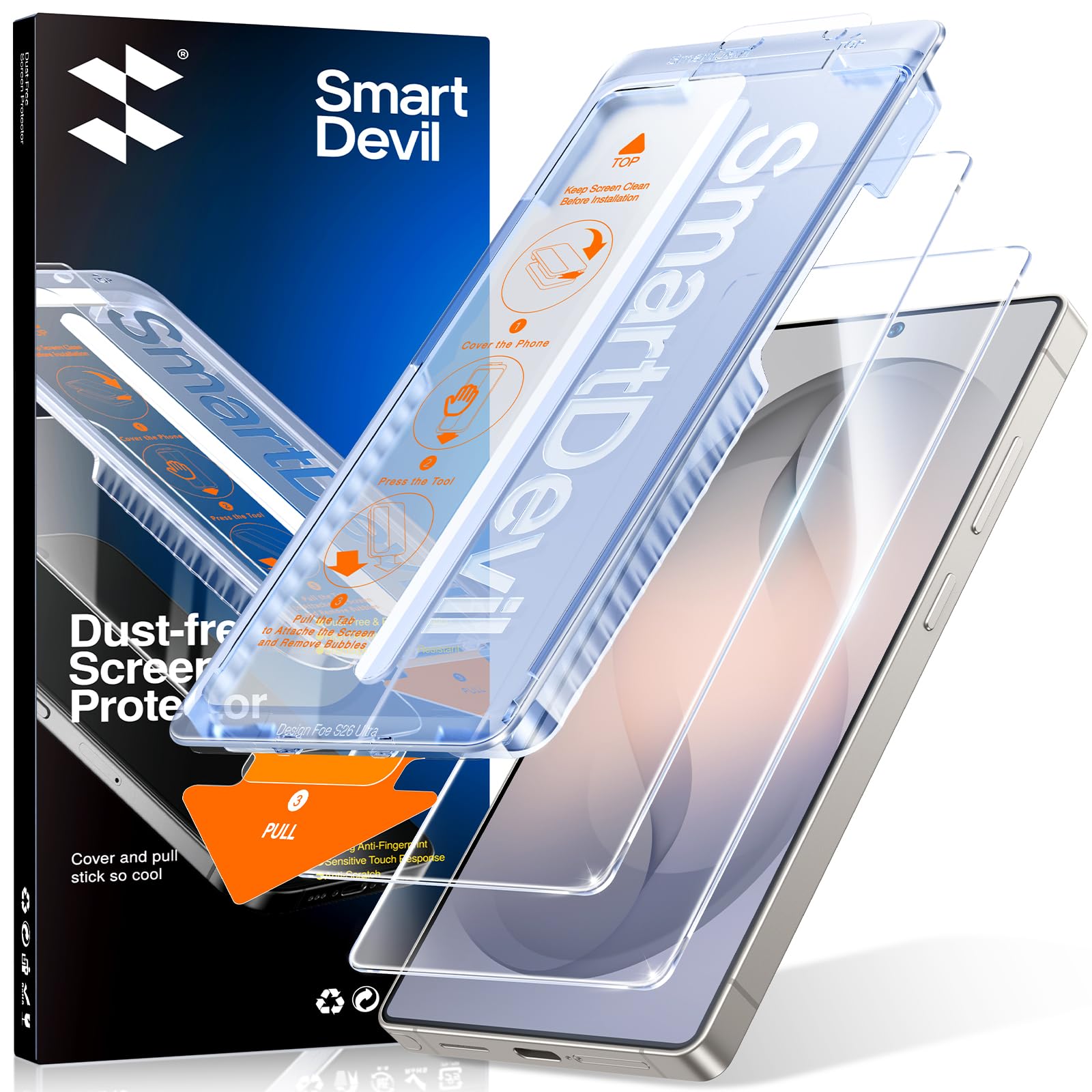 【指紋認証対応】SmartDevil Galaxy S26 Ultra用ガラスフ…
