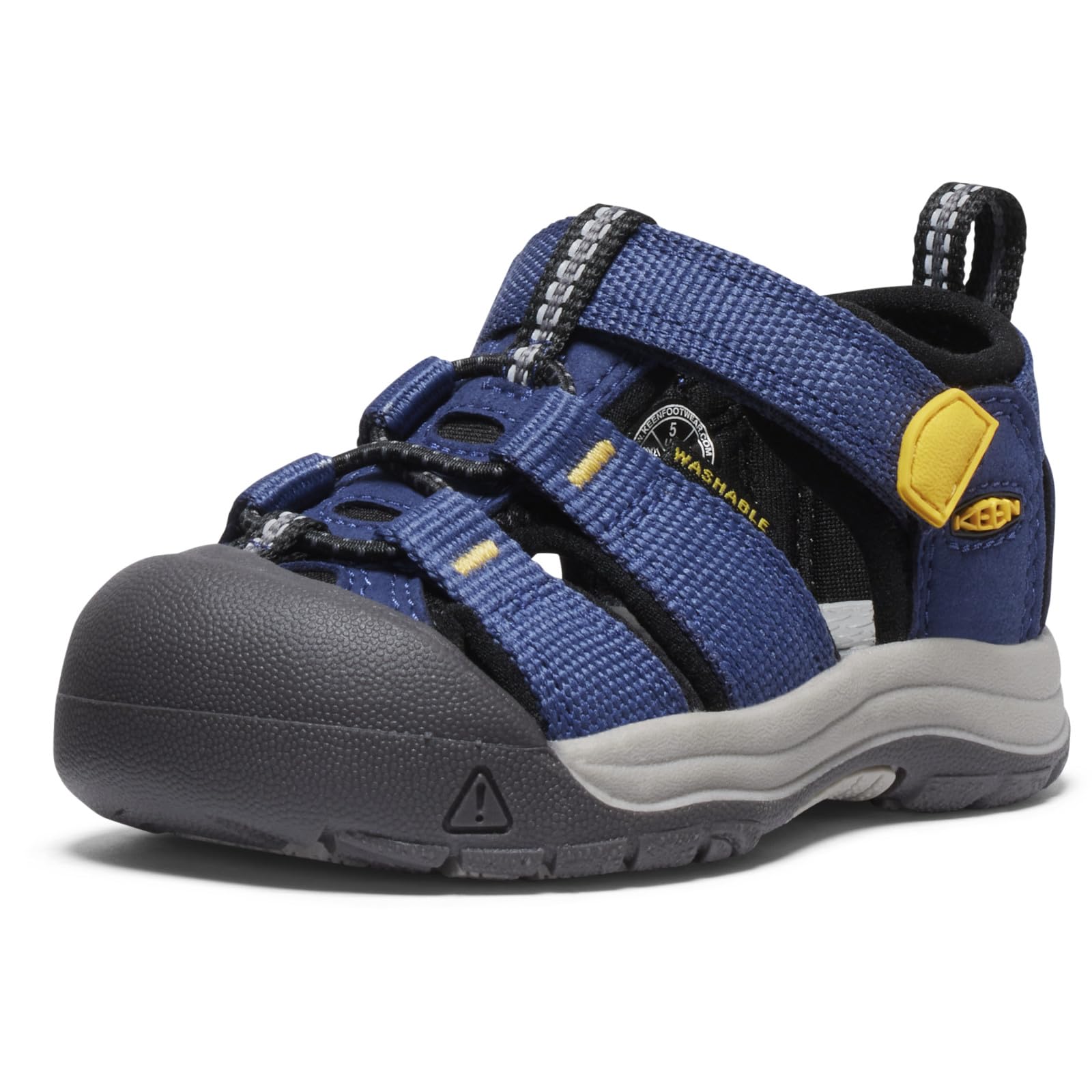 KEEN Unisex-Child Newport H2 Closed Toe Water Sandals, Naval Academy/Keen Yellow, 5 CA