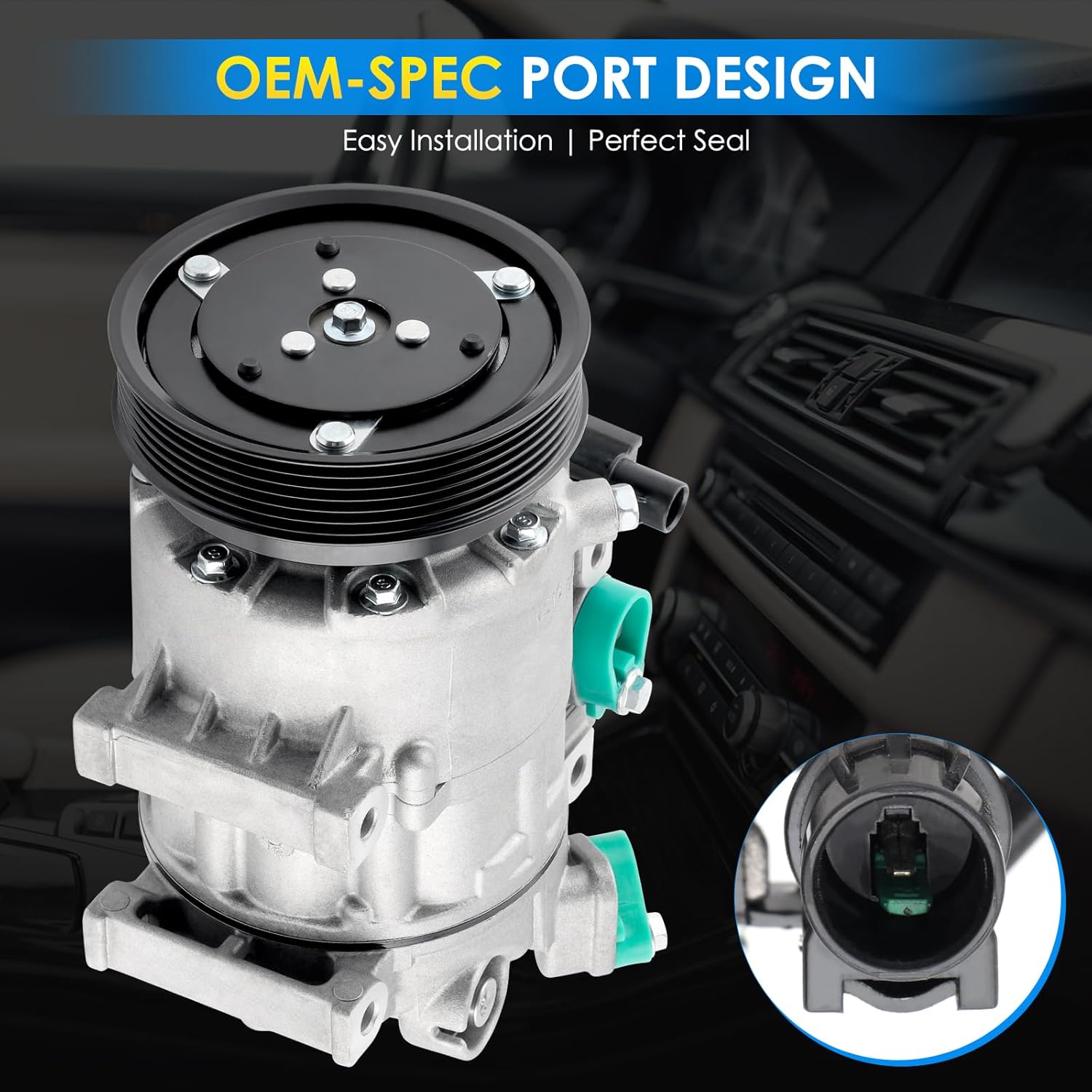 Car A/C Compressor Fit for Hyundai Azera Santa Sonata 2006-2012 for KIA Amanti Magentis Optima Sorento 06-13 Automotive Replacement AC Compressor 977012B300 A/C Compressor for Car CO 10916C