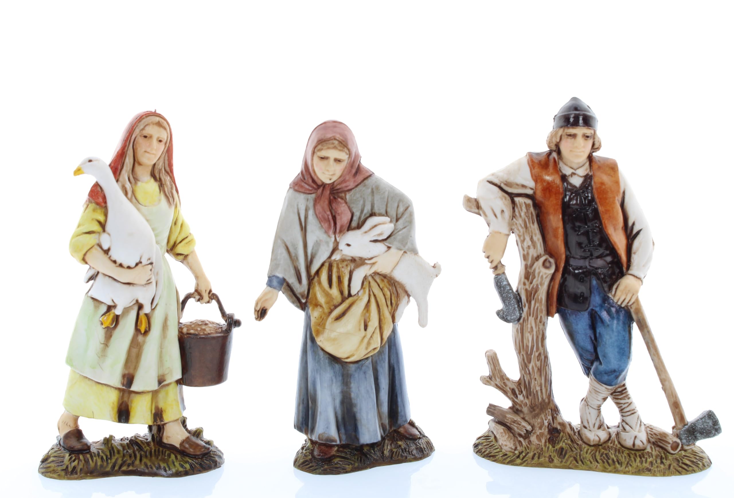 Figurine Berger Tondant Pour Crèche - 10 Cm Hauteur - Échelle 1:20 - Polymère Indestructible - Peinte à La Main En Italie
