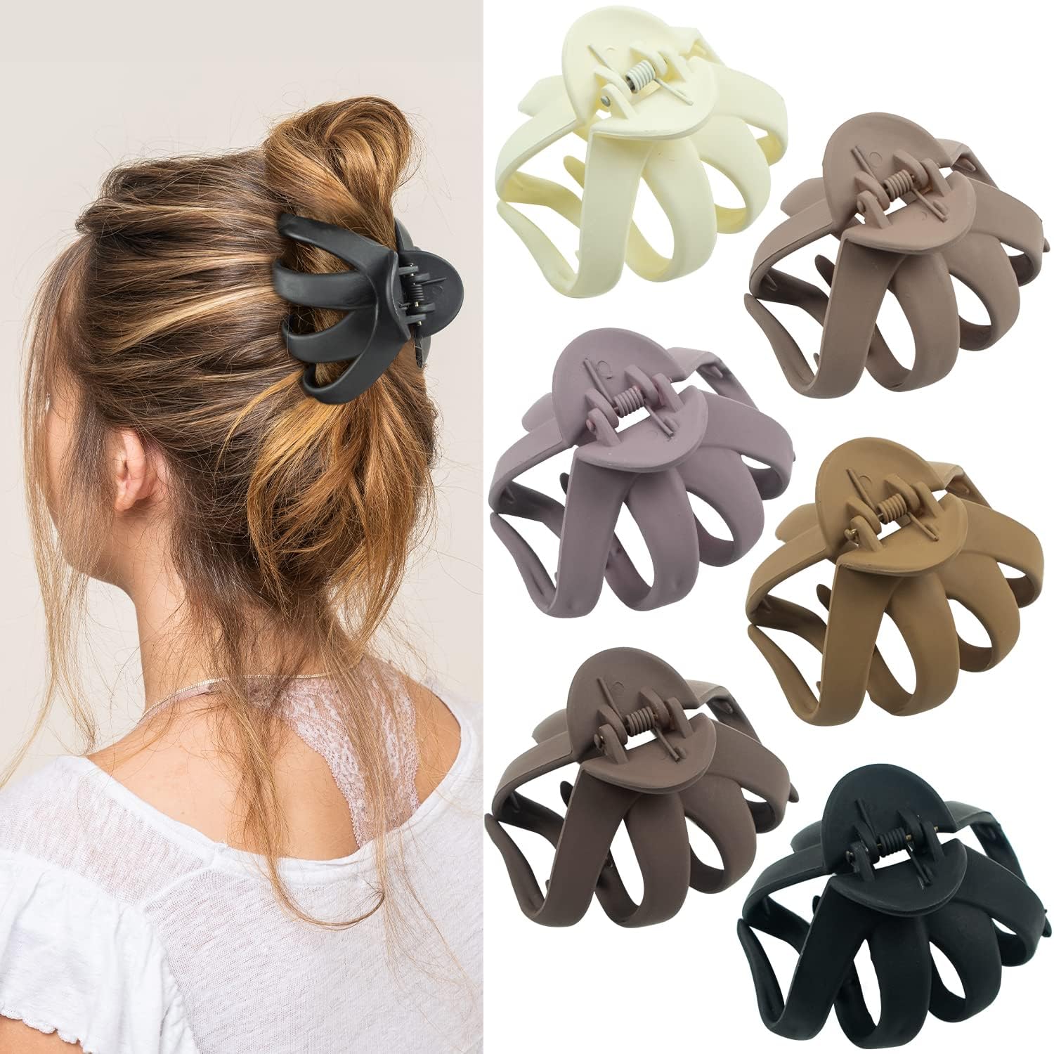 2.8 Inch Medium Octopus Hair Clips for Women, Matte Hair