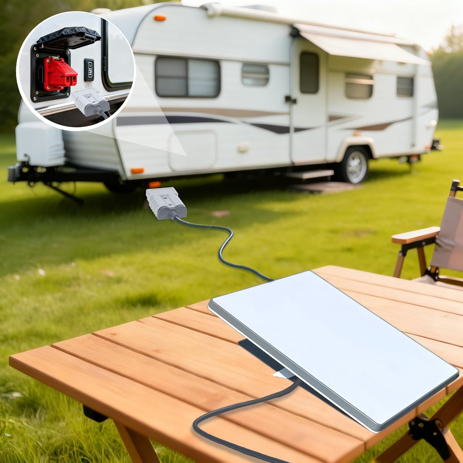 Starlink Mini Power Cable for Anderson Plug, 5M/2FT 50Amp Quick Connect/Disconnect Connector, Waterproof Starlink Mini Cable, 18AWG Flame-Retardant Wire, for RV Car Truck Battery Inverter (5M)