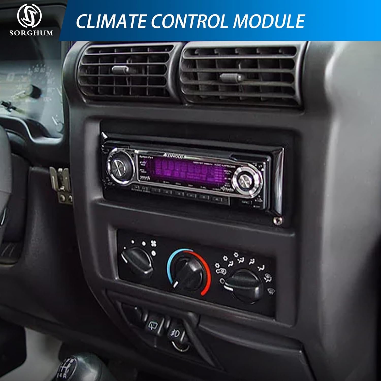 Sorghum Climate Control Module - A/C Control Panel Module Air Conditioning Heater Control Switch Compatible with 1999 2000 2001 2002 2003 2004 Jeep TJ Wrangler Replace OEM HS-373 55037473AB SW2348