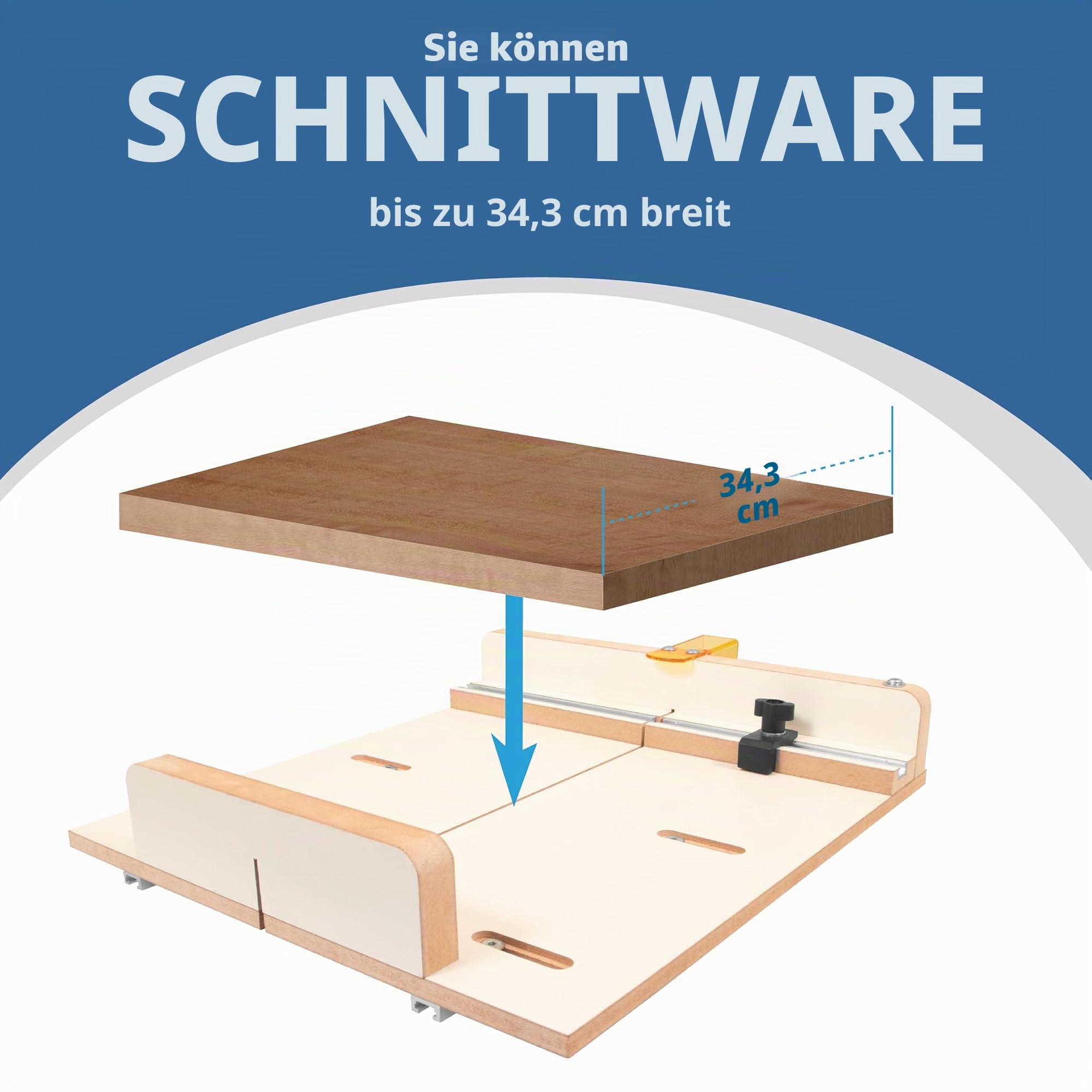 Fulton MDF-Kreuzschnittschlitten für Tischsäge, Aluminium-Gehrungsschlitzschienen, verstellbarer Anschlag und transparenter Schutz, präzise präzise Gehrungen, Kreuzschnittschlitten für eine Tischsäge