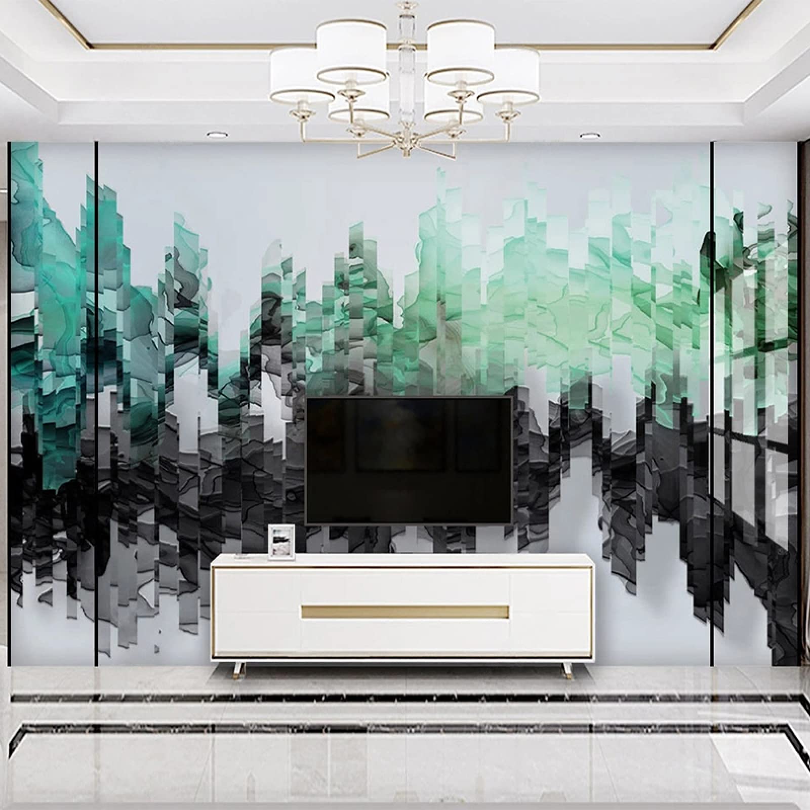 Papier peint salon abstrait moderne pour habiller un fond de TV