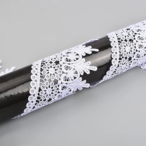 Miniatura 3 de Borde de encaje para costura, cinta blanca de 5 yardas de ancho, para adornos de vestidos de novia y decoración de fiestas