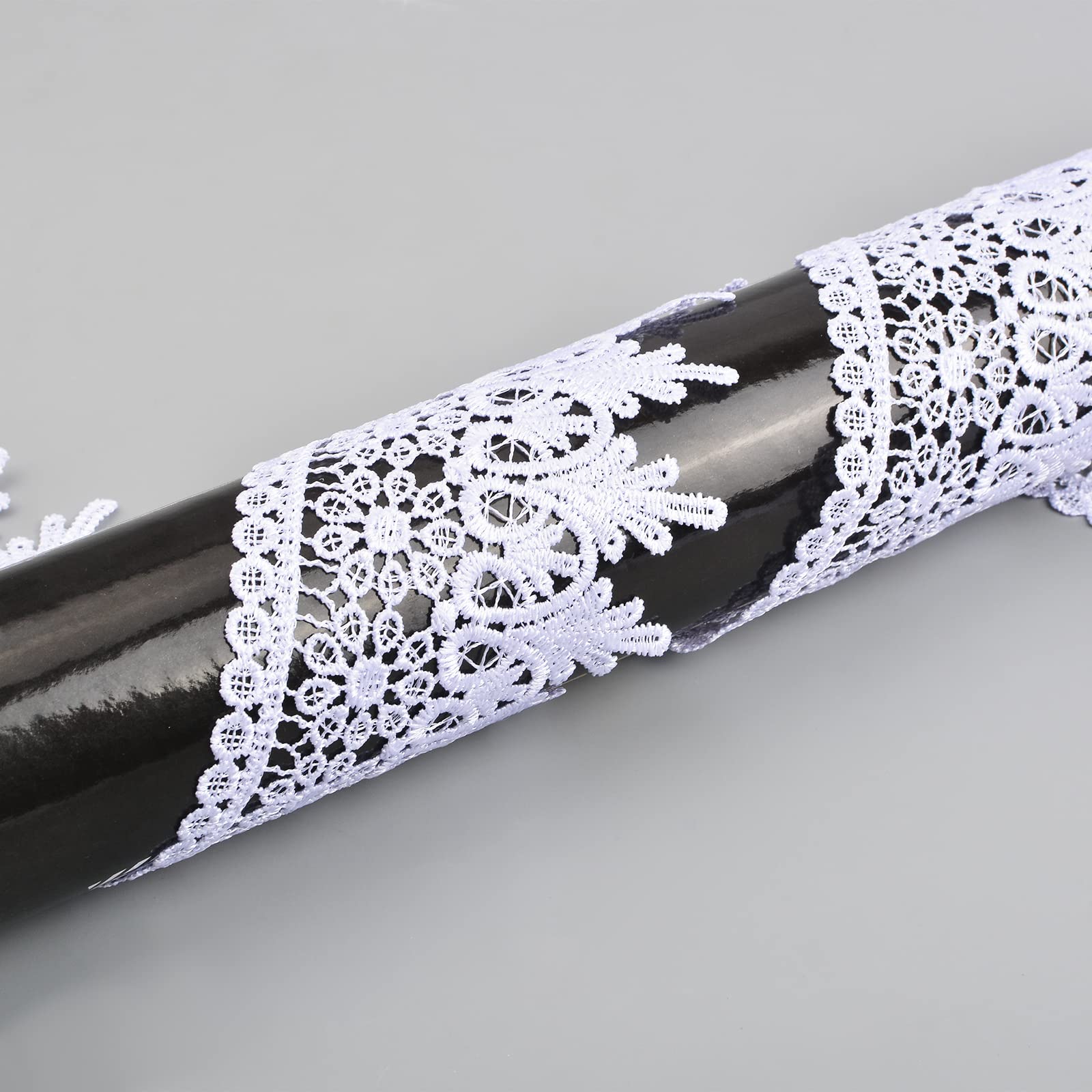 WADORN 4.57 M Bordure En Dentelle Brodée De Feuilles, 10cm Large Ruban