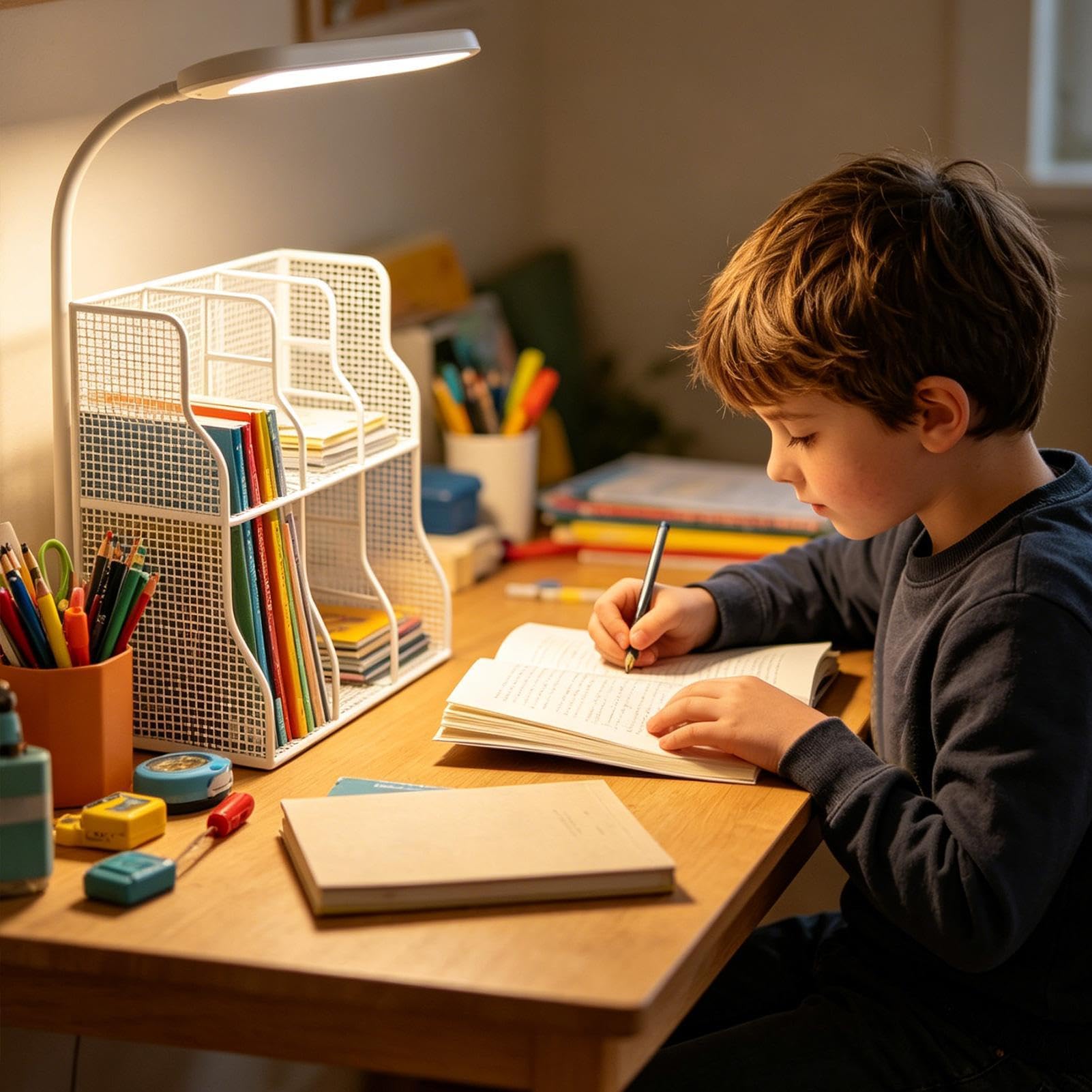 Portadocumenti Da Scrivania Ripiano verticale a doppio livello | Porta Documenti e Archiviazione File Per Studenti Insegnanti Adulti Bambini Documenti Posta Quaderni Raccoglitori