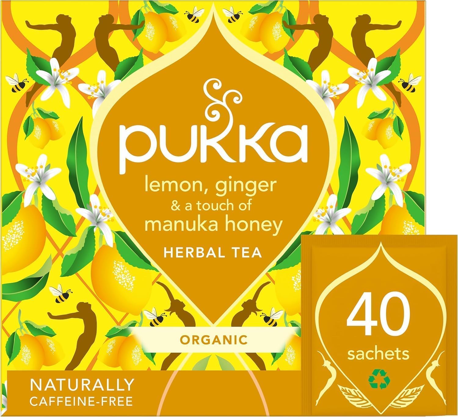 Pukka Wellbeing with Lemon, Ginger & a Touch of Manuka Honey, 40 Tea Bags