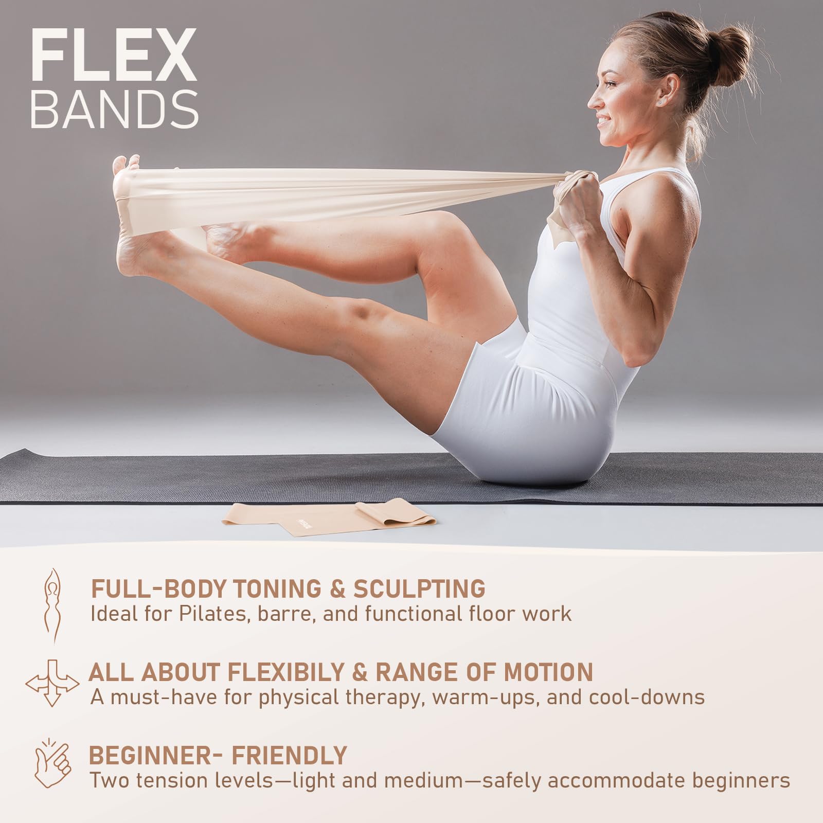 PhysKcal Kit de Pilates, Anneau 38 cm avec Ballon et Bandes de Résistance