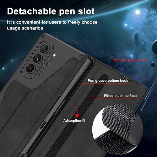 Miniatura 4 de DEMCERT Funda para Samsung Galaxy Z Fold 5 5G con ranura para S-Pen Fold5 Edition, fundas militares de armadura de cuerpo completo, antiarañazos,