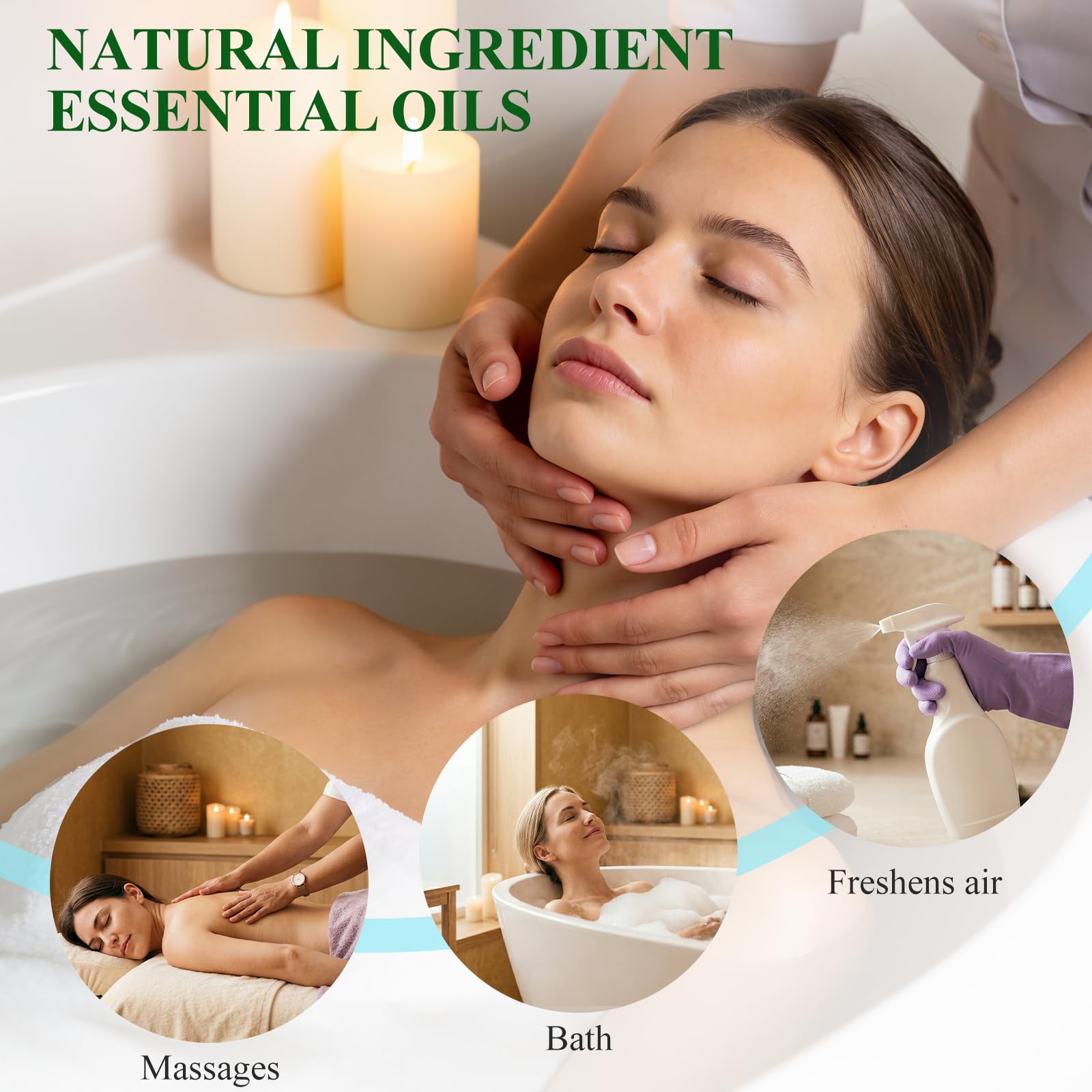 Oli Essenziali Set per Diffusore 6x10ML, Oli Essenziali Naturali per Aromaterapia,SPA – Lavanda,Menta Piperita,Eucalipto,Arancia Dolce,Tea Tree,Lemongrass – Oli Essenziali per Diffusori Casa