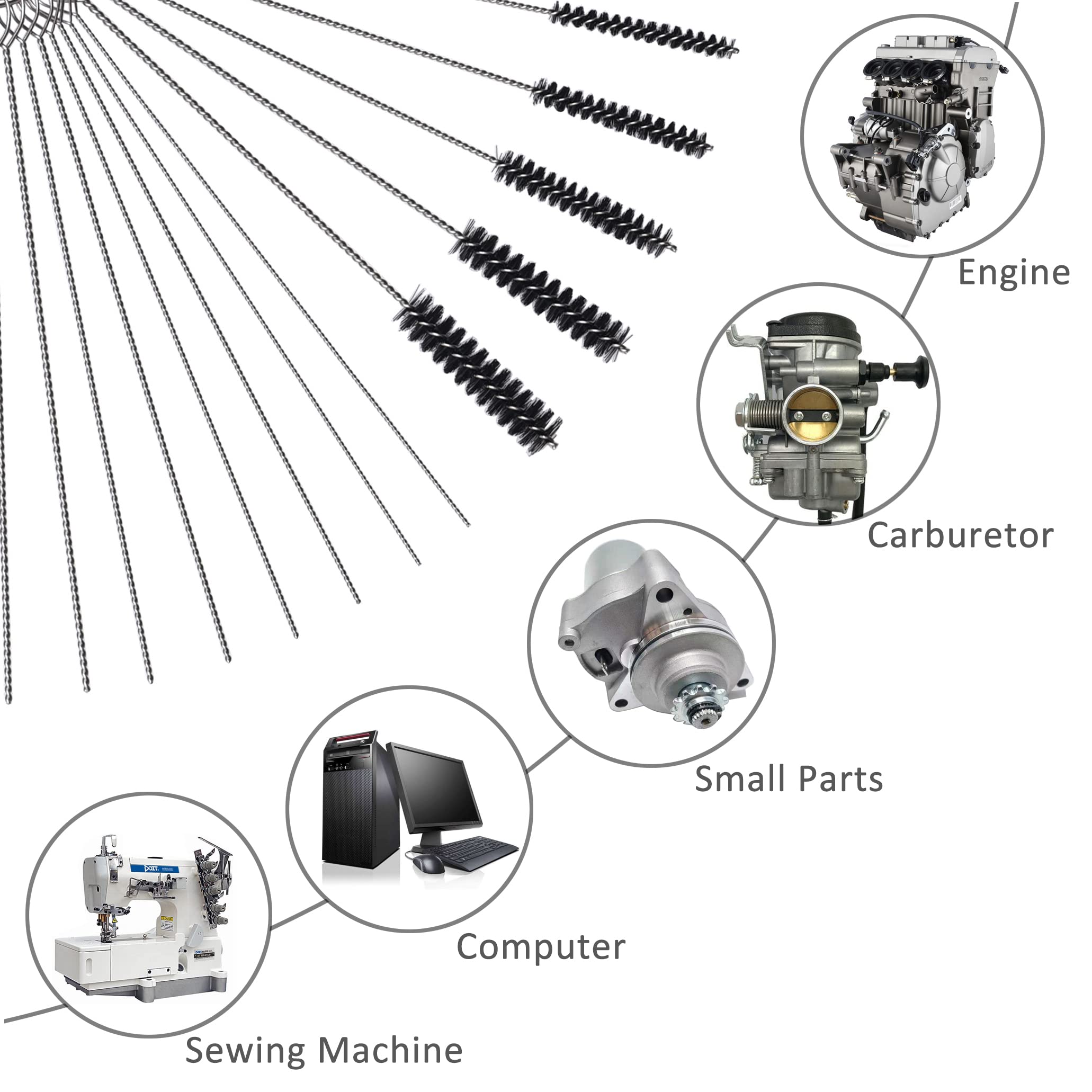 Carb Jet Cleaning Tool Set Carburetor Wire Cleaner Set For - Foto 13