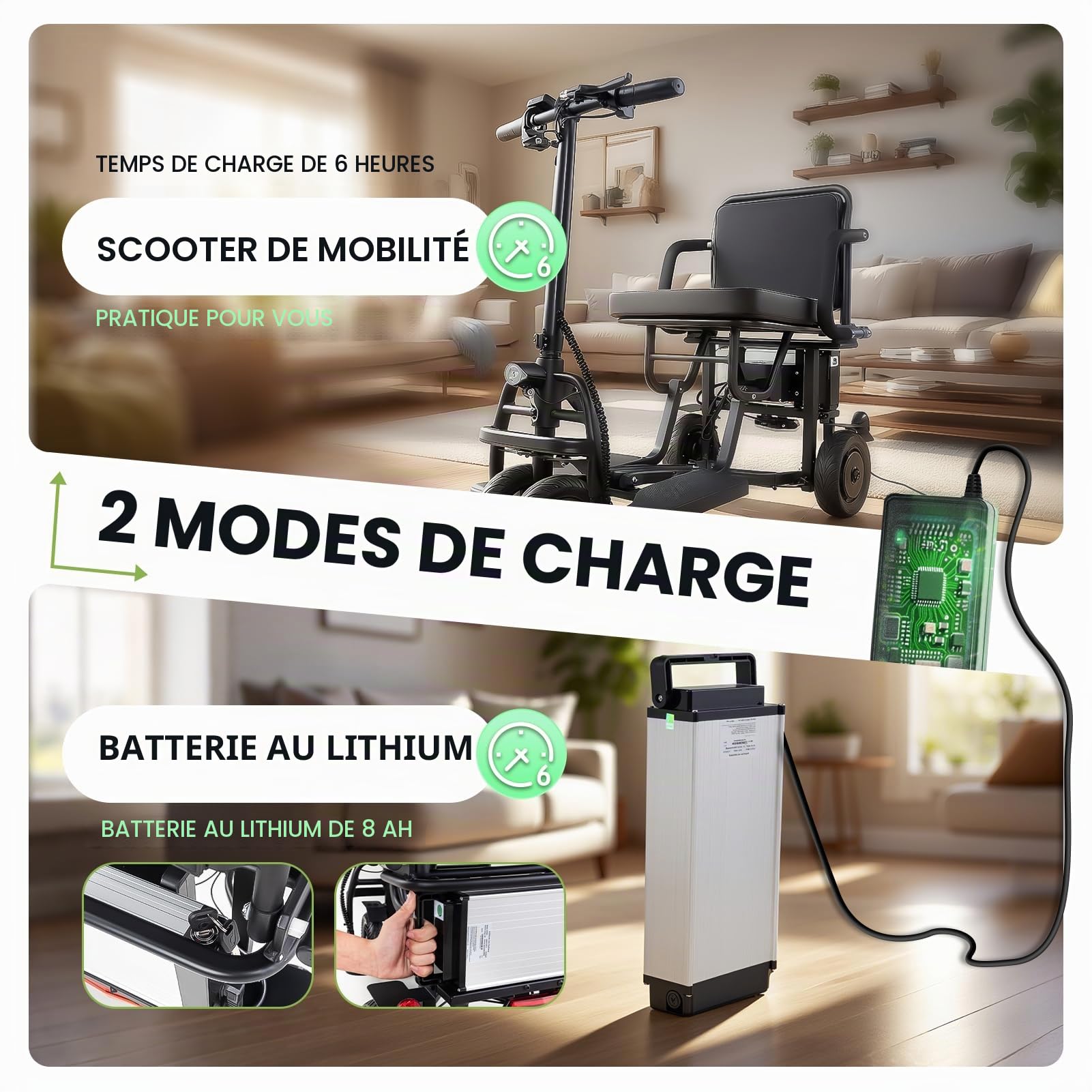 nouveau scooter électrique pliable, scooter électrique pour seniors à roues avant doubles, régulation automatique de la vitesse, 15 km/h, scooter pliable pour seniors