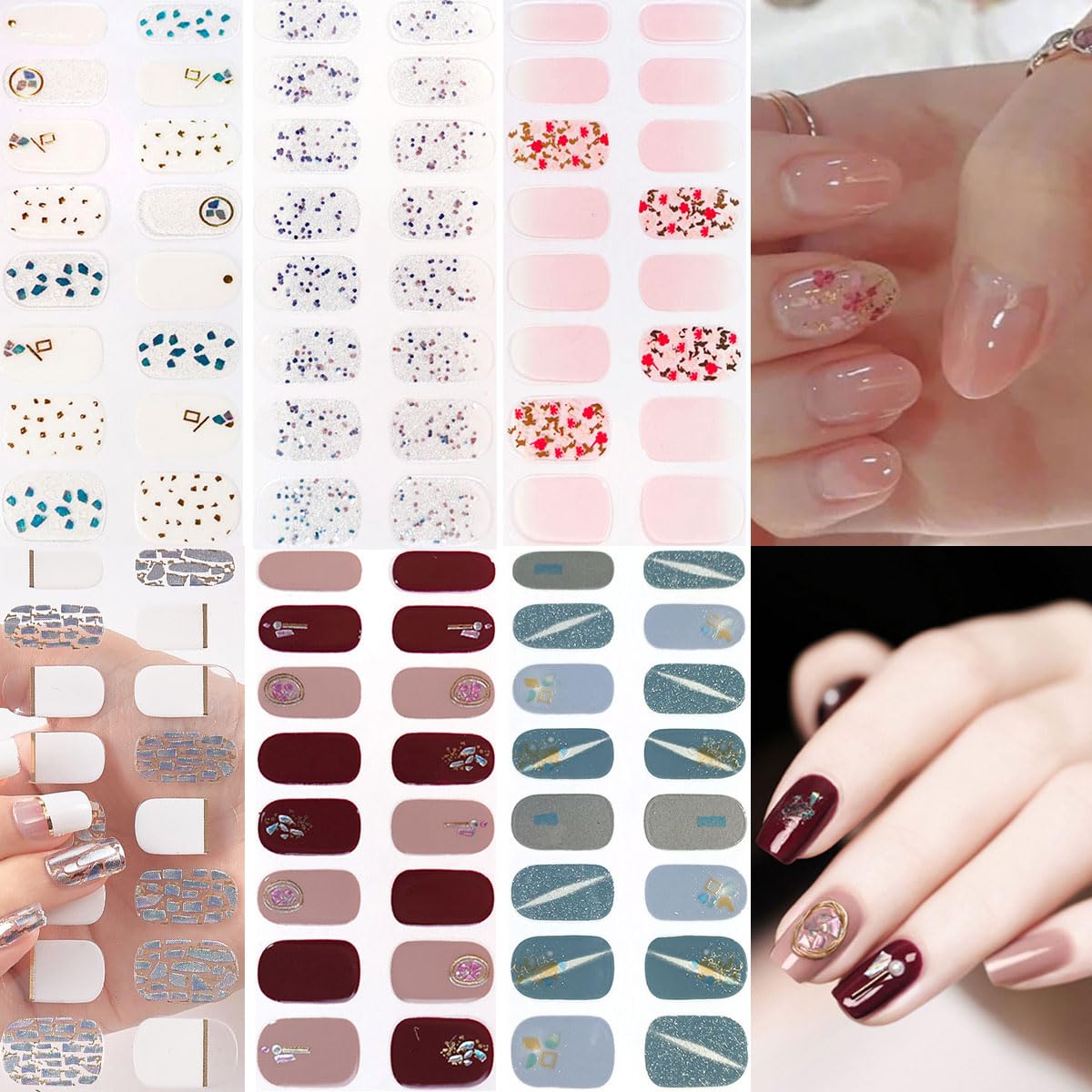 Amazon.co.jp: NAILDOKI ネイルシール 手用 3D立体感 損傷のないジェル  