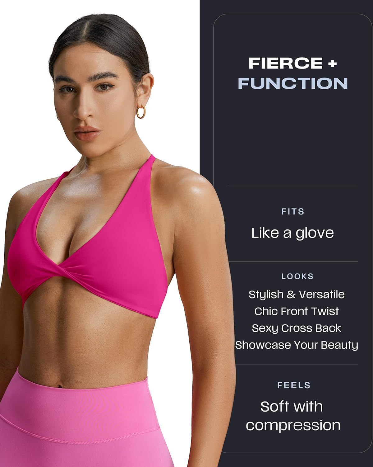 Aoxjox Women's Workout Sports Bras Fitness Metamorph Sienna Twist Bra Yoga Crop Tank - Image 4