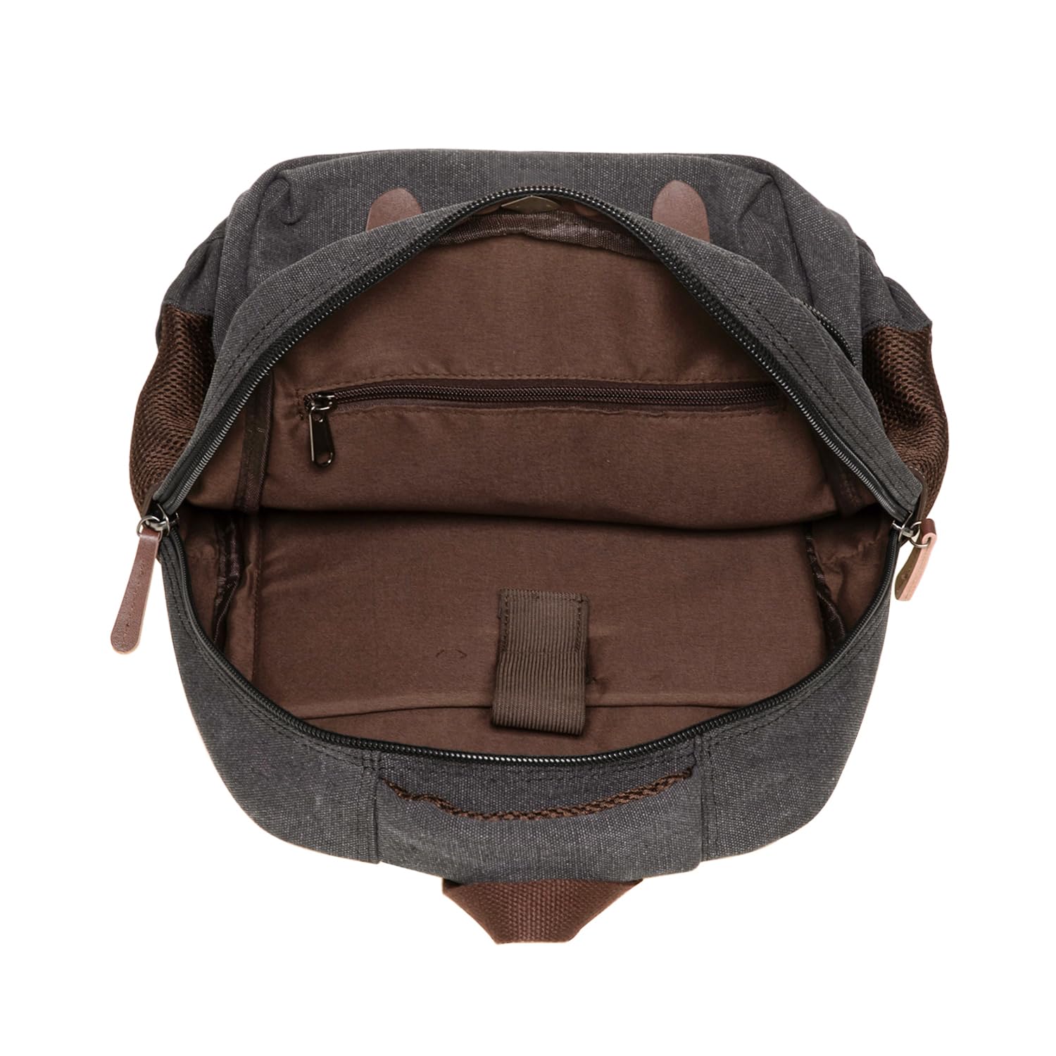 KAUKKO Canvas Zaino per il Tempo Libero per le Donne Uomini, Vintage Zaino da Escursionismo con 14-inch scomparto del Computer Portatile per Lavoro, Escursioni, 24L, Nero-KS28