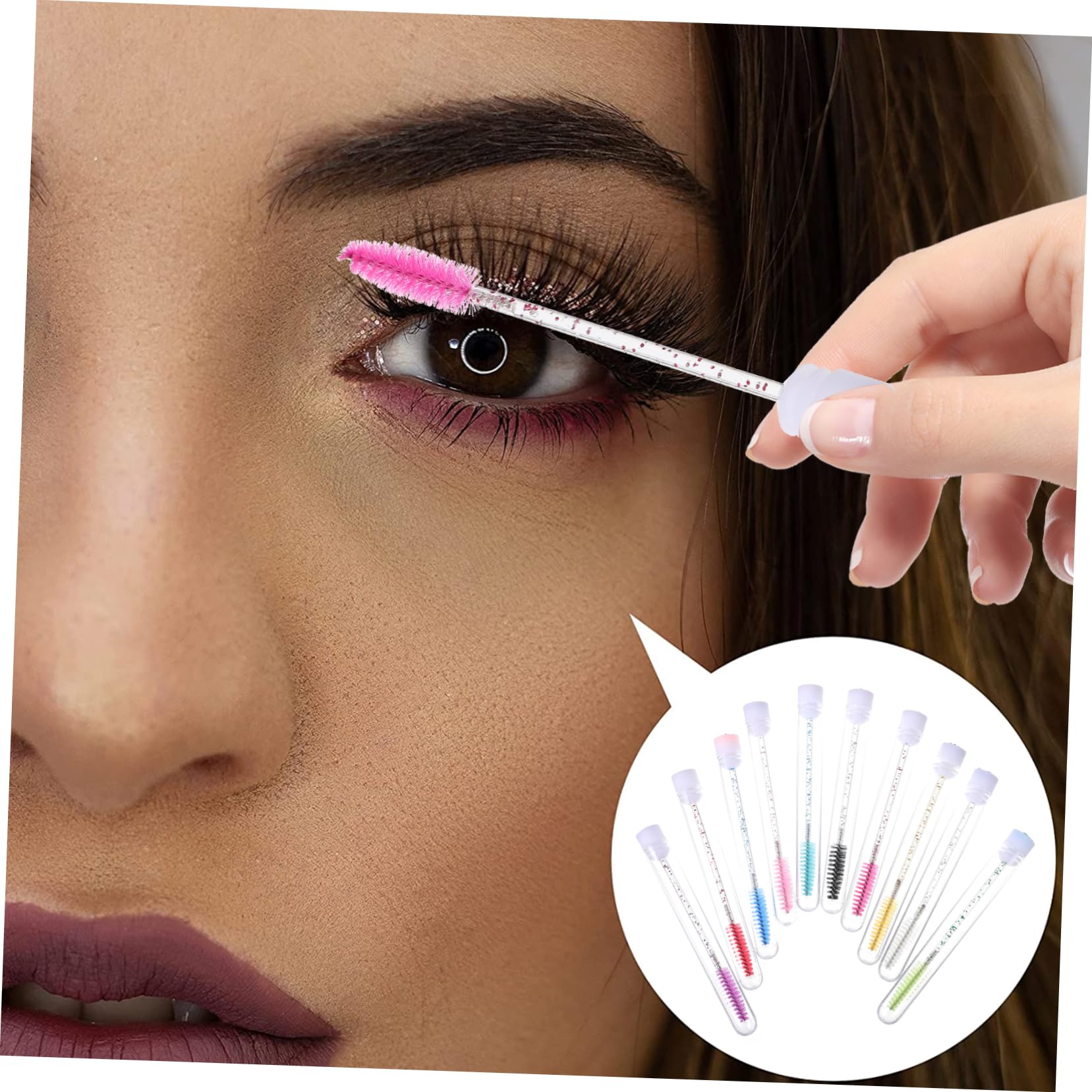 IWOWHERO Portable Mascara Tube 20pcs Simple Mascara Wands Easy to Use Makeup Tool