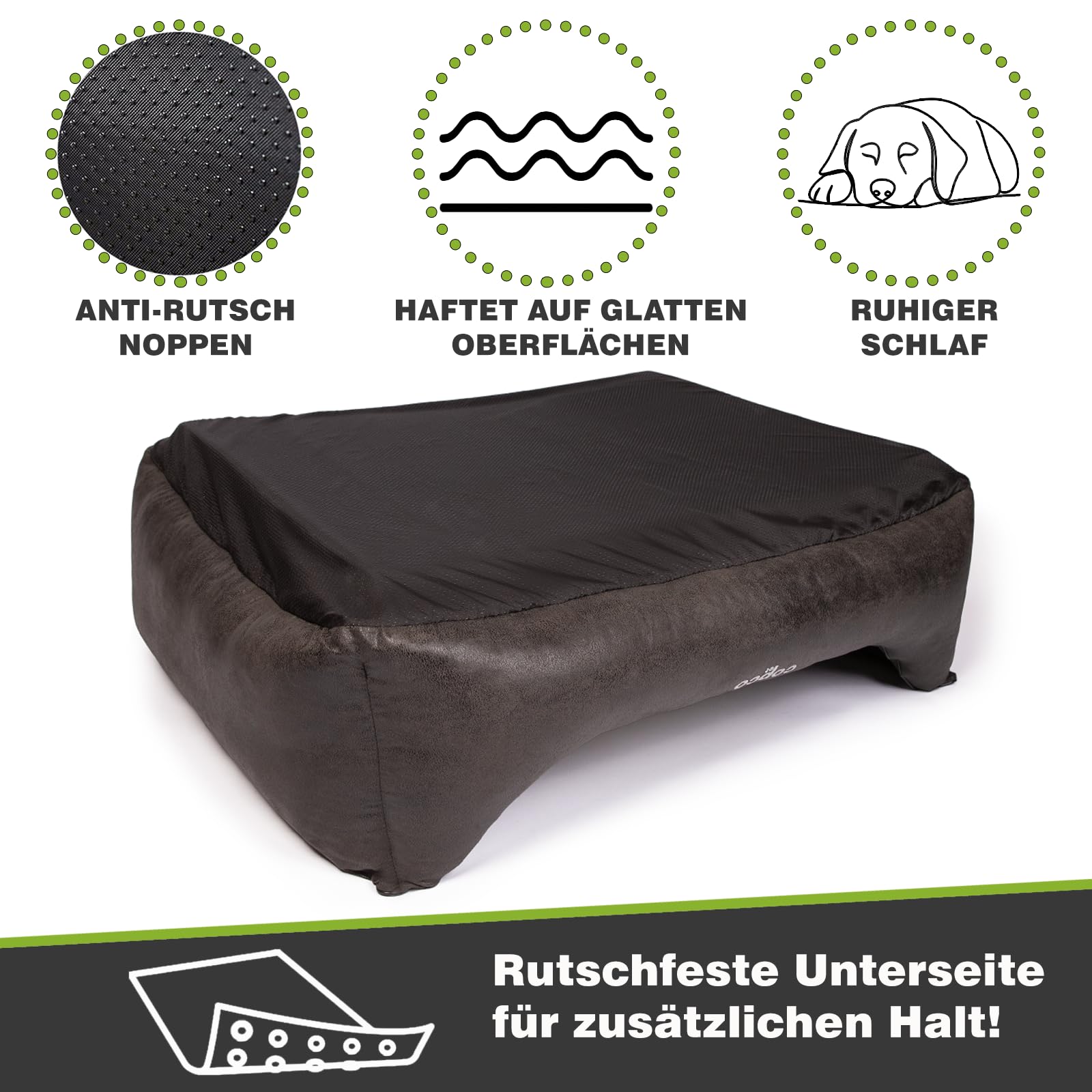 Copcopet Cama para perros Emma, cama impermeable para perros, perros espacio de dormir en imitación ante, perros – colchón de espuma de copos o espuma viscoelástica ortopédica