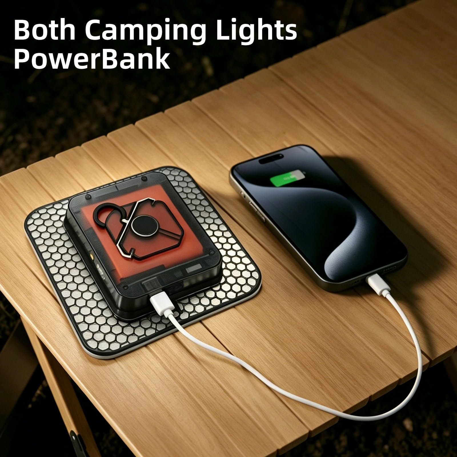 Luces LED recargables portátiles transparentes para acampar con indicador de batería LCD, luz impermeable para tienda de campaña, superbrillante, impermeable, para tiendas de campaña, toldos