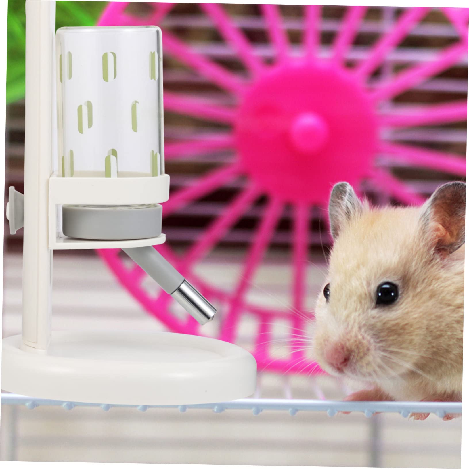 Gatuida Hamster Wassertränke mit Halterung aus Abs und Glas Praktische Automatische Trinkflasche für Kleine Haustiere im Haushalt mit Transparentem Flaschendesign