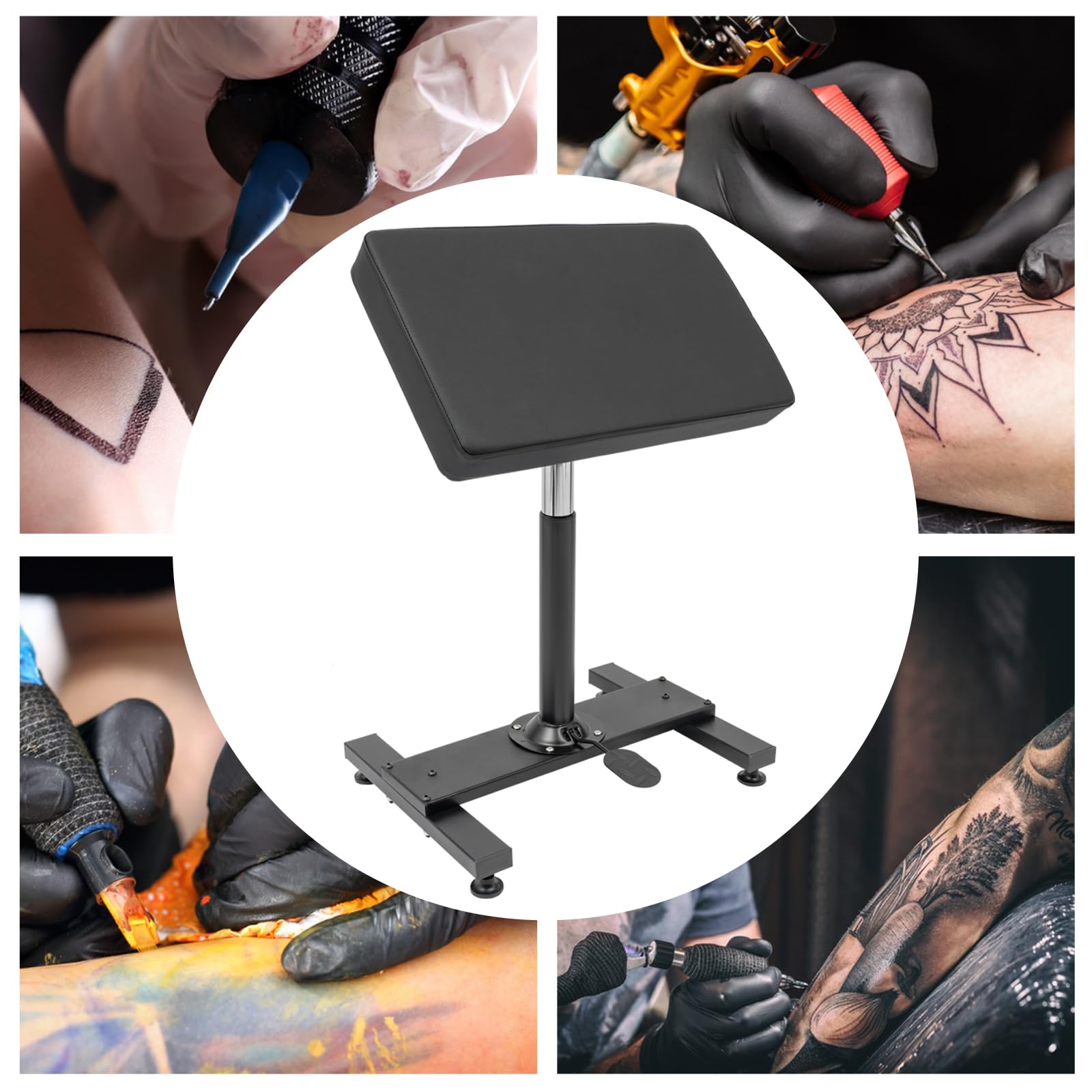 Tattoo Armlehne Ständer, Professional Tattoo Armlehne Höhenverstellbarer 73-92 cm, Winkel 0-180°, für Beauty Salons, Tattoo Shops, Schwarz, bis 100 kg