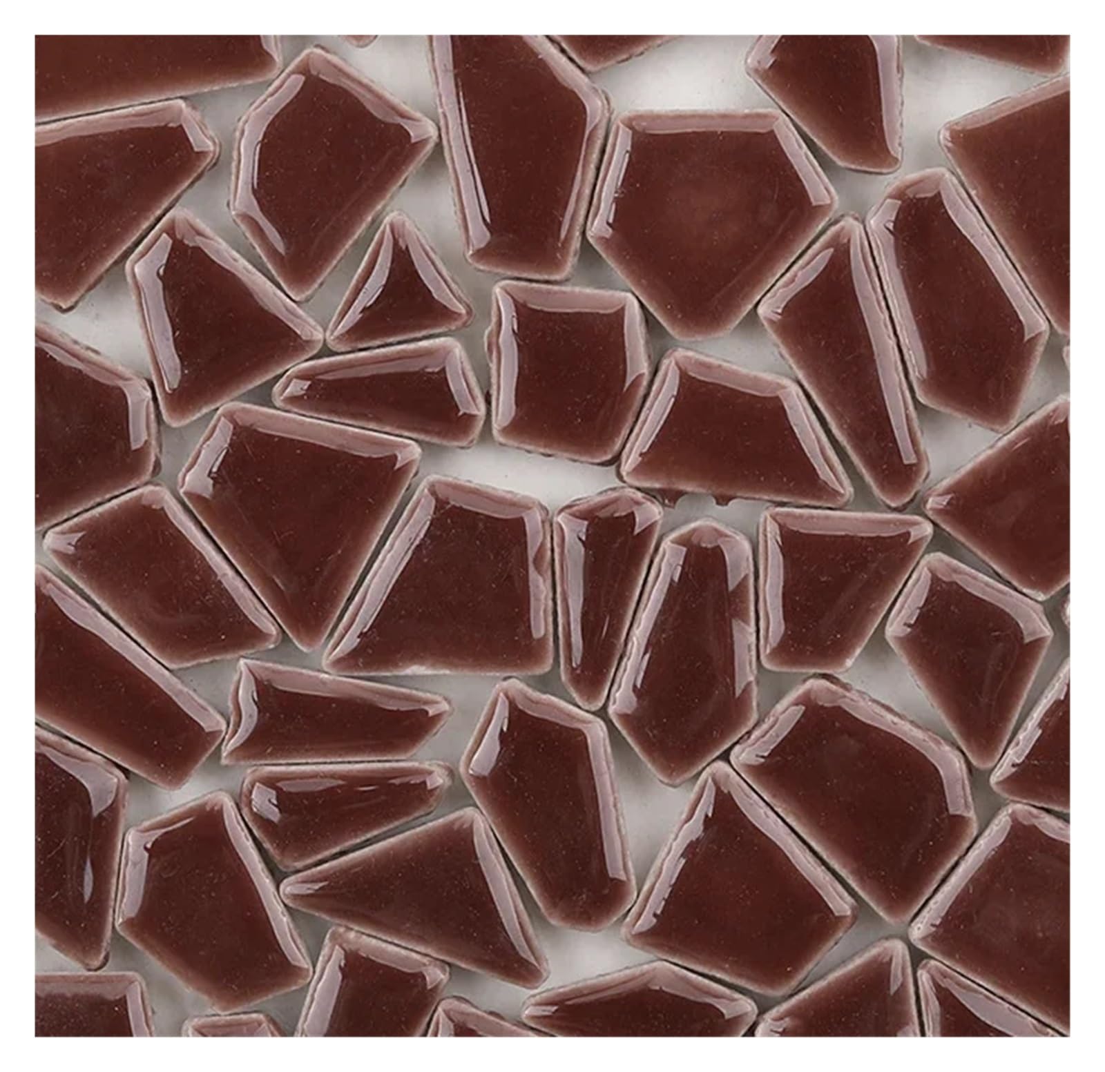 PUAISJN Crystal Mosaic Tiles, Porcelain Mosaic Tiles 100g Multicolor 1cm x(Brown)