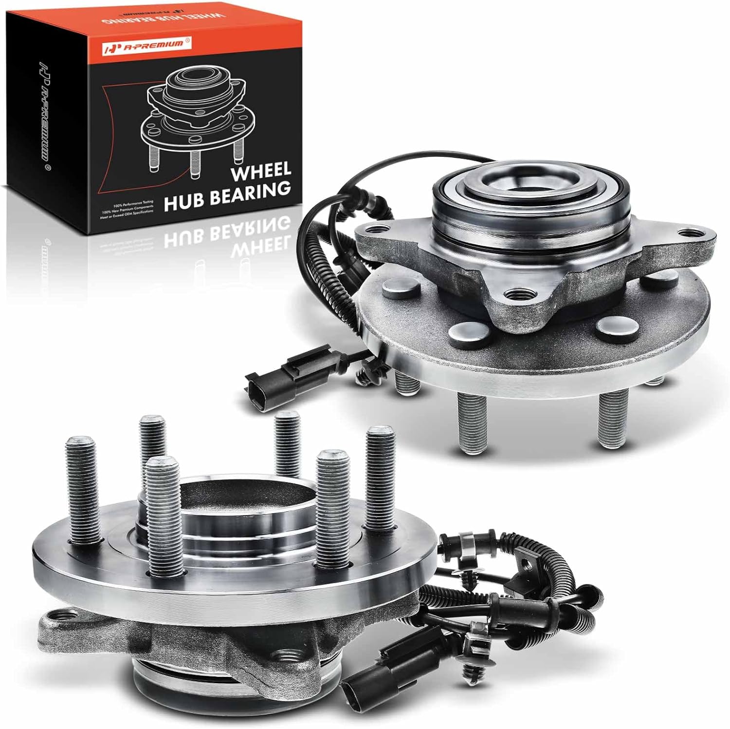 A-Premium 2 x Front Wheel Bearing and Hub Assembly with ABS & 6-Lug Compatible with Ford Expedition 2015-2017 & Lincoln Navigator 2015-2017, RWD Only