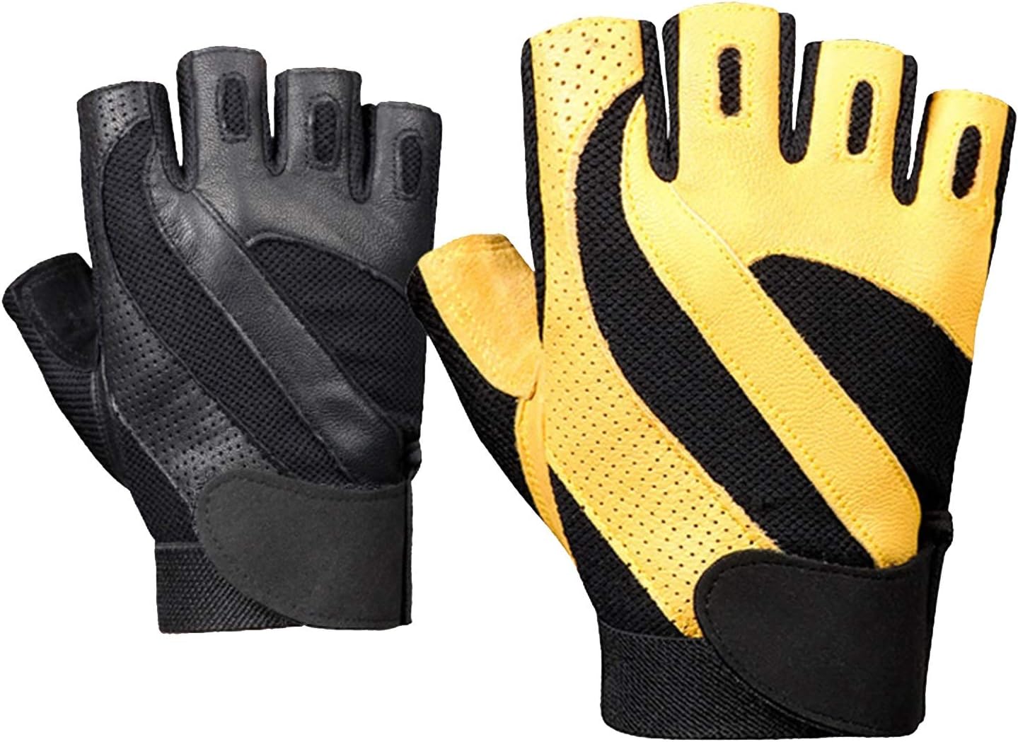 Gloves Men's Non-Slip Fingerless Gloves Half-Finger Bicycle Gloves Outdoor Motorcycle Hiking Hiking Gloves (Color : Yellow, Size : XL)