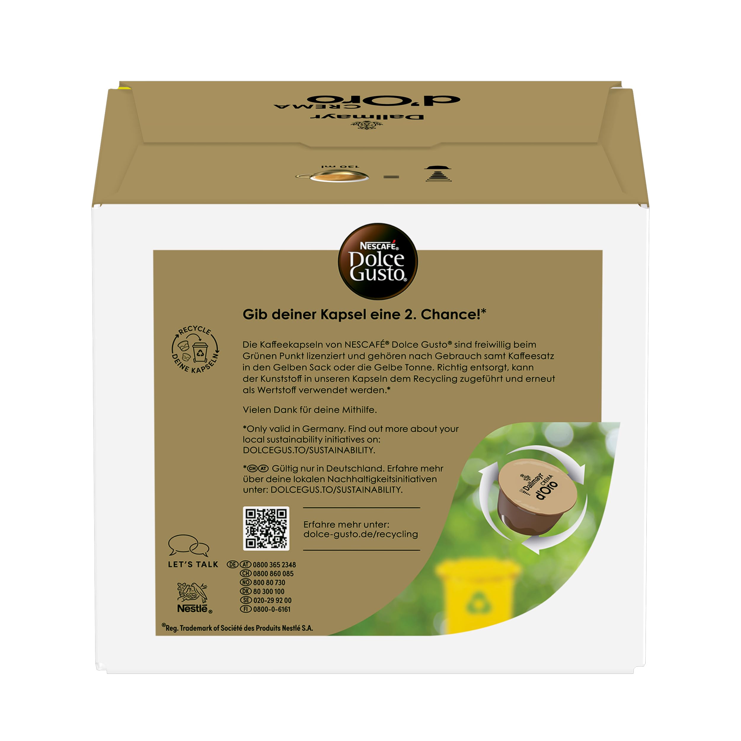 NESCAFÉ DOLCE GUSTO DALLMAYR Crema d'Oro Kaffeekapseln (3 x 30 Kapseln)